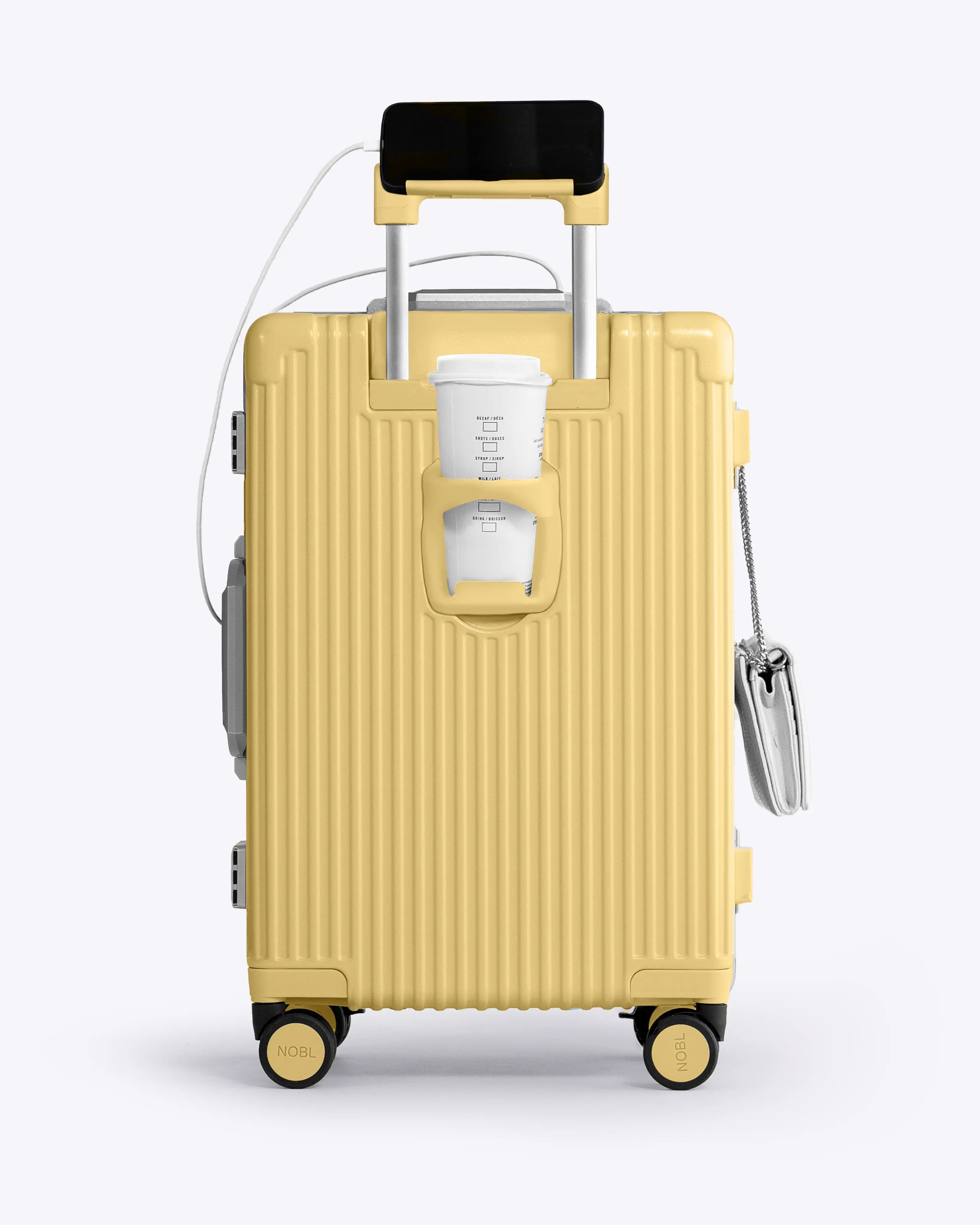 All-in-One Smart Carry-On Suitcase with GPS Tracking, Front Laptop Pocket, USB Charger & Cup Holder