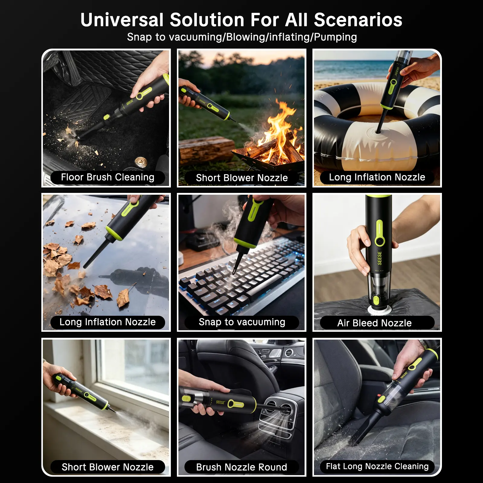 Portable 2-in-1 Car Vacuum Cleaner & Air Duster (20000Pa, 100W Brushless Motor, 6000mAh)