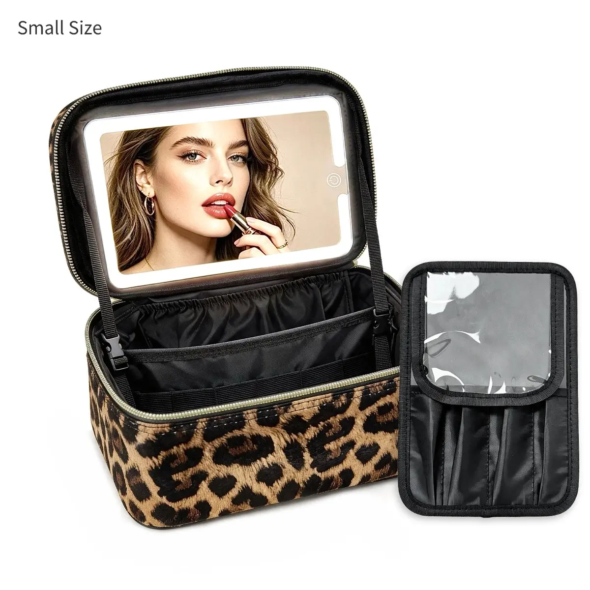 Travel Makeup Bag with LED Mirror