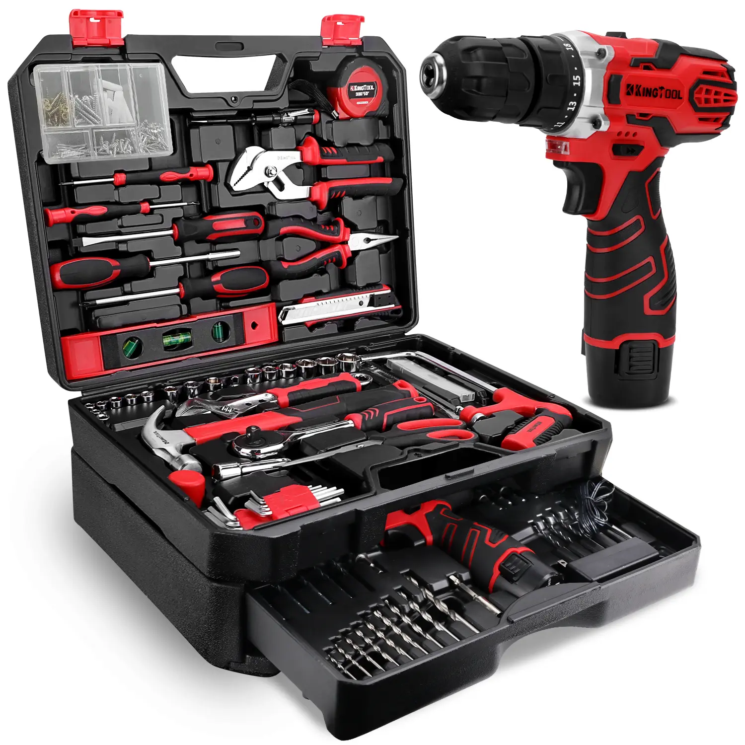 276-Piece Home Tool Set with 12V Cordless Drill