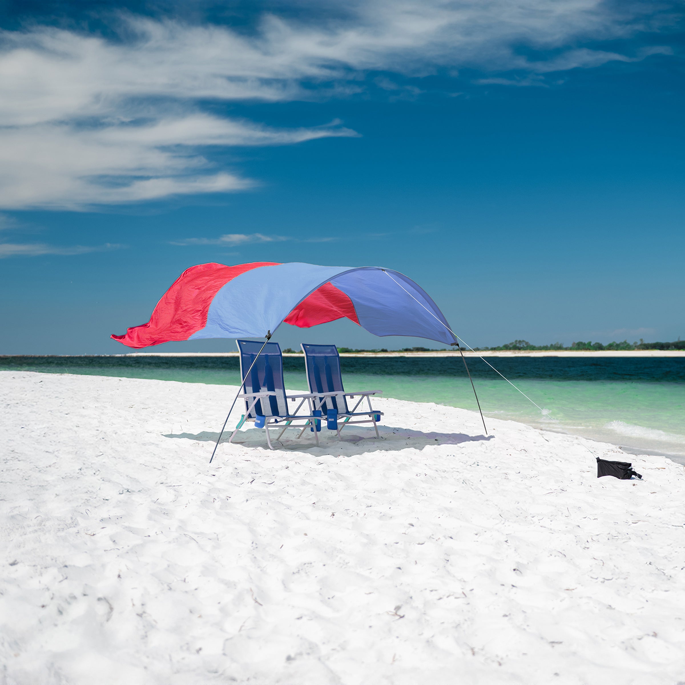 Wind-Assisted Beach Shade Canopy - Lightweight Portable Sun Shelter for Beach, Camping & Park