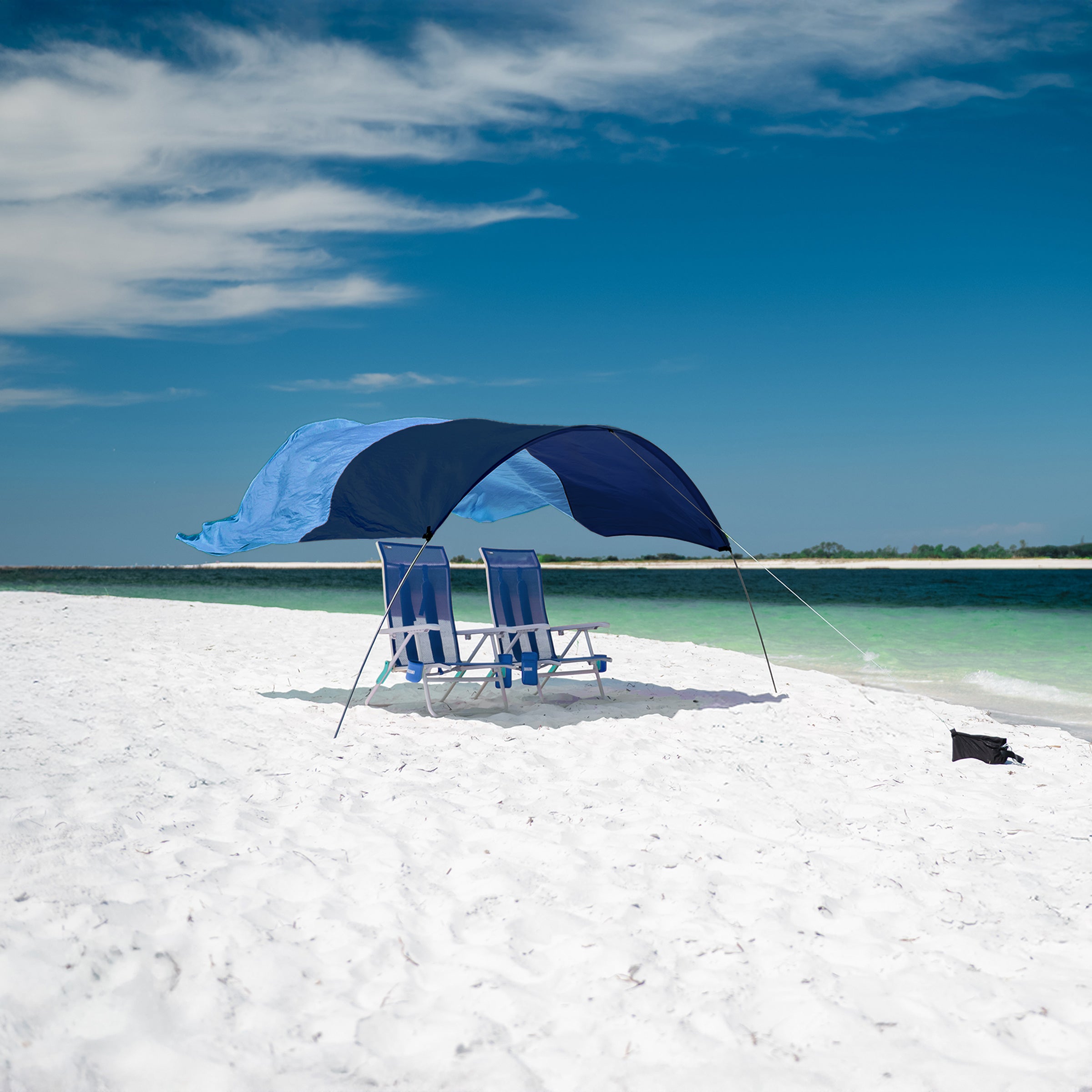 Wind-Assisted Beach Shade Canopy - Lightweight Portable Sun Shelter for Beach, Camping & Park