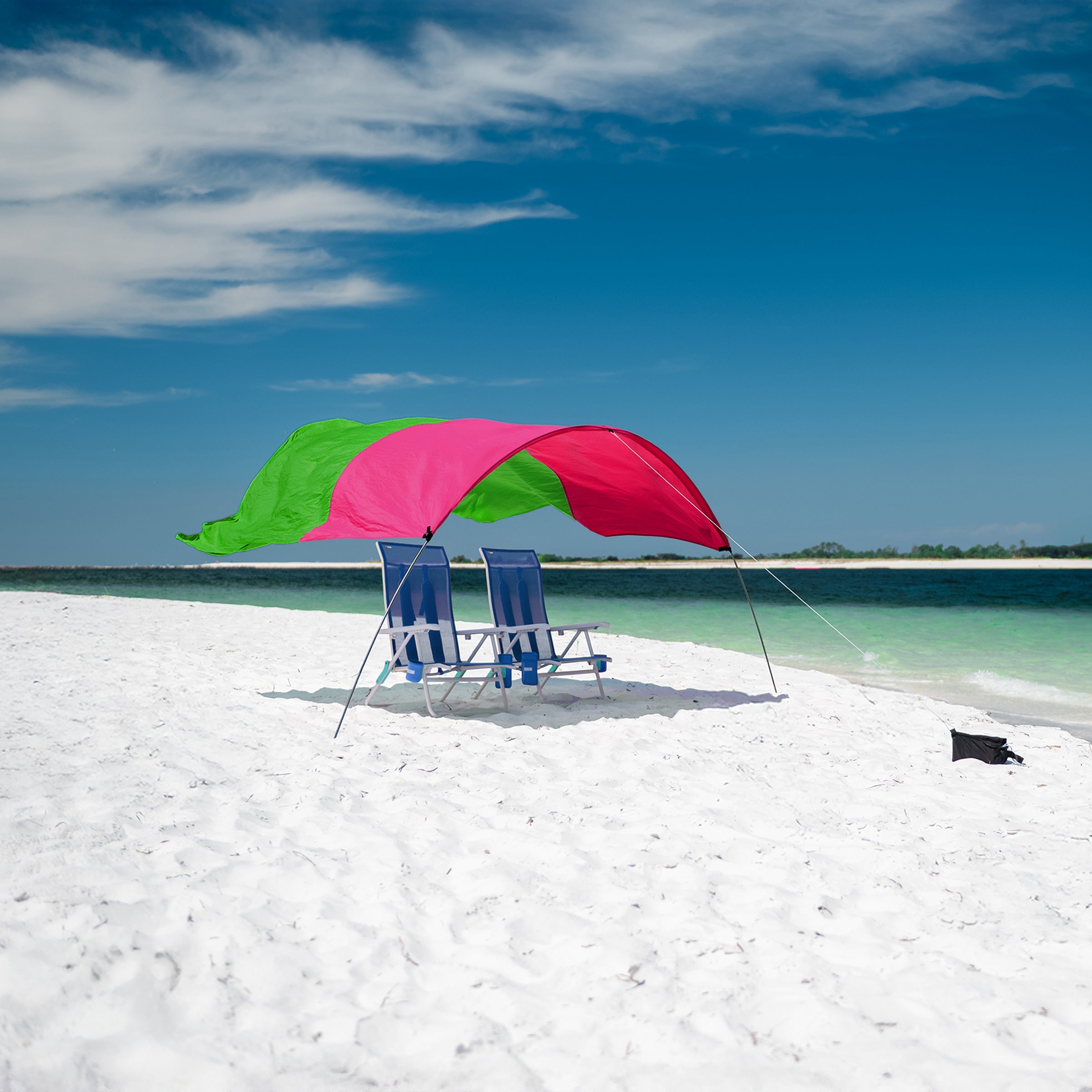 Wind-Assisted Beach Shade Canopy - Lightweight Portable Sun Shelter for Beach, Camping & Park