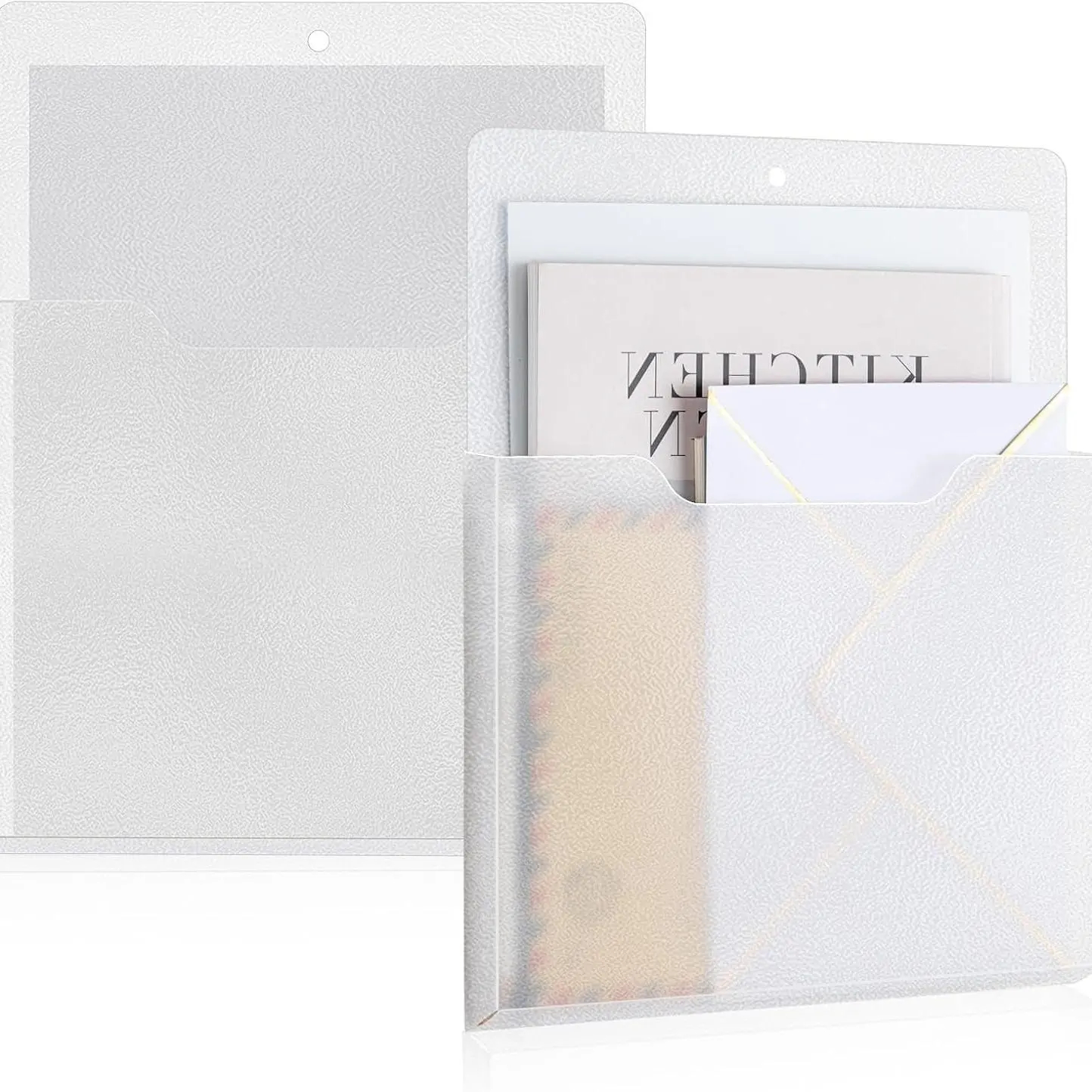 Magnetic Paper & Mail Holder - Wall Mounted Storage Pocket for Whiteboard, School & Office Supplies