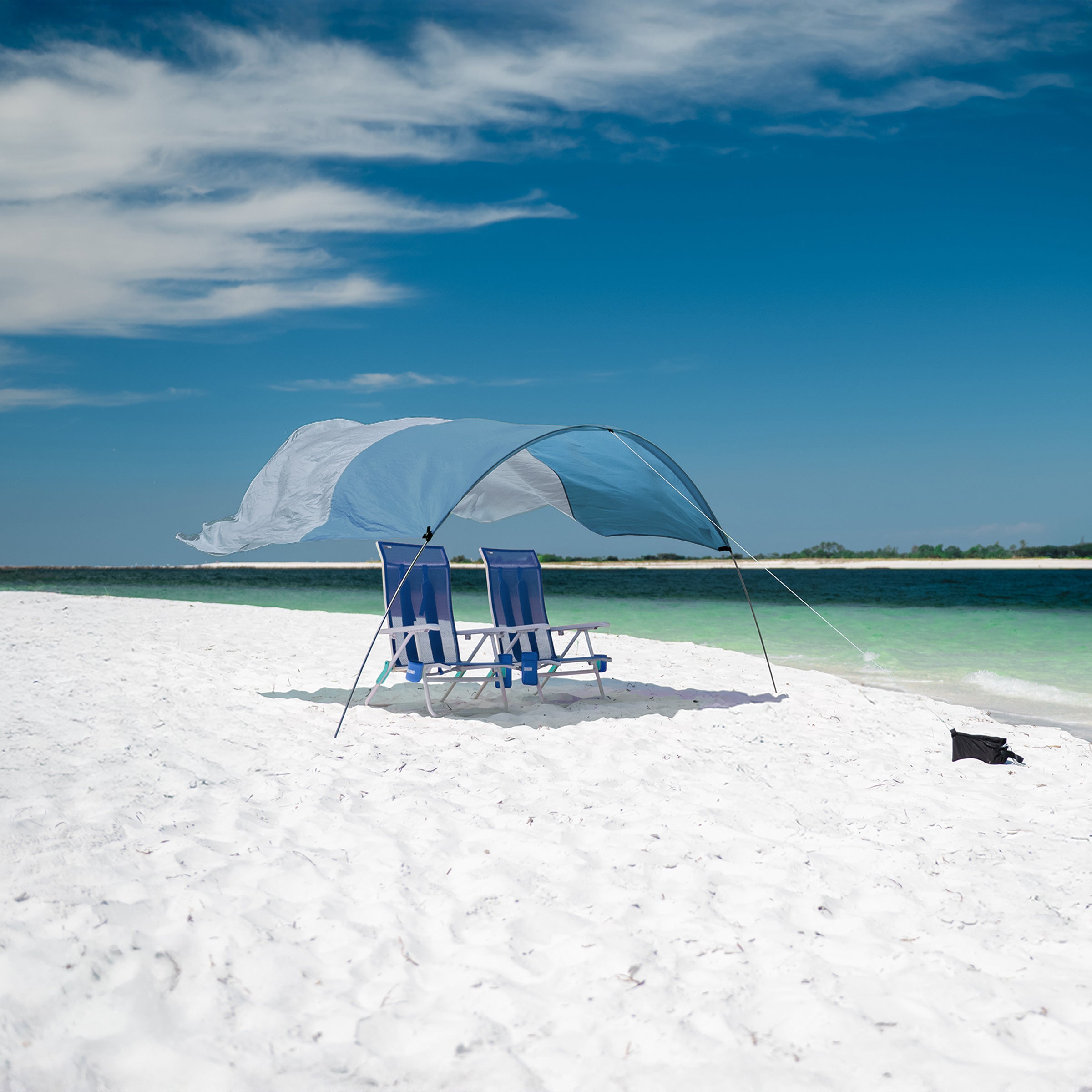 Wind-Assisted Beach Shade Canopy - Lightweight Portable Sun Shelter for Beach, Camping & Park