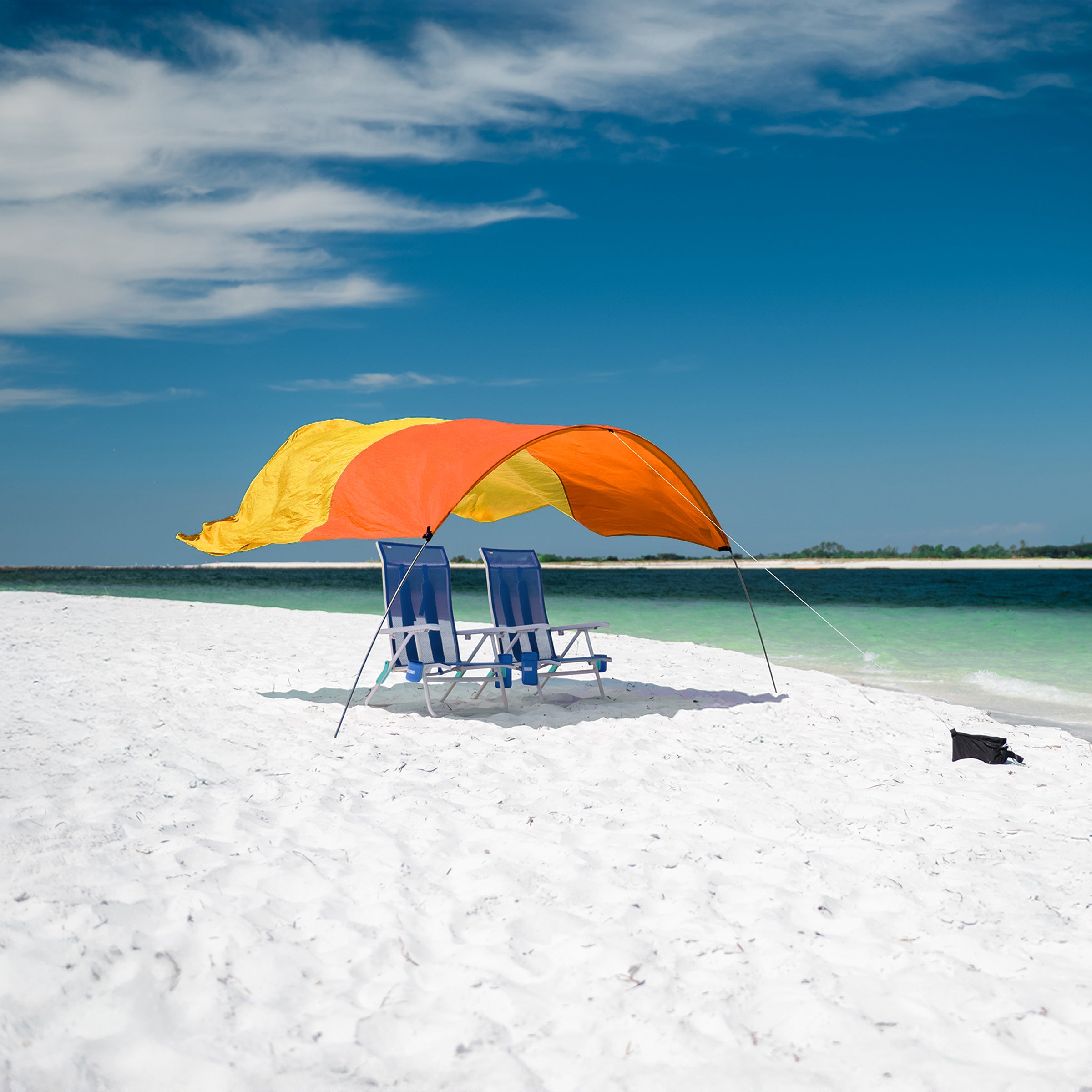 Wind-Assisted Beach Shade Canopy - Lightweight Portable Sun Shelter for Beach, Camping & Park