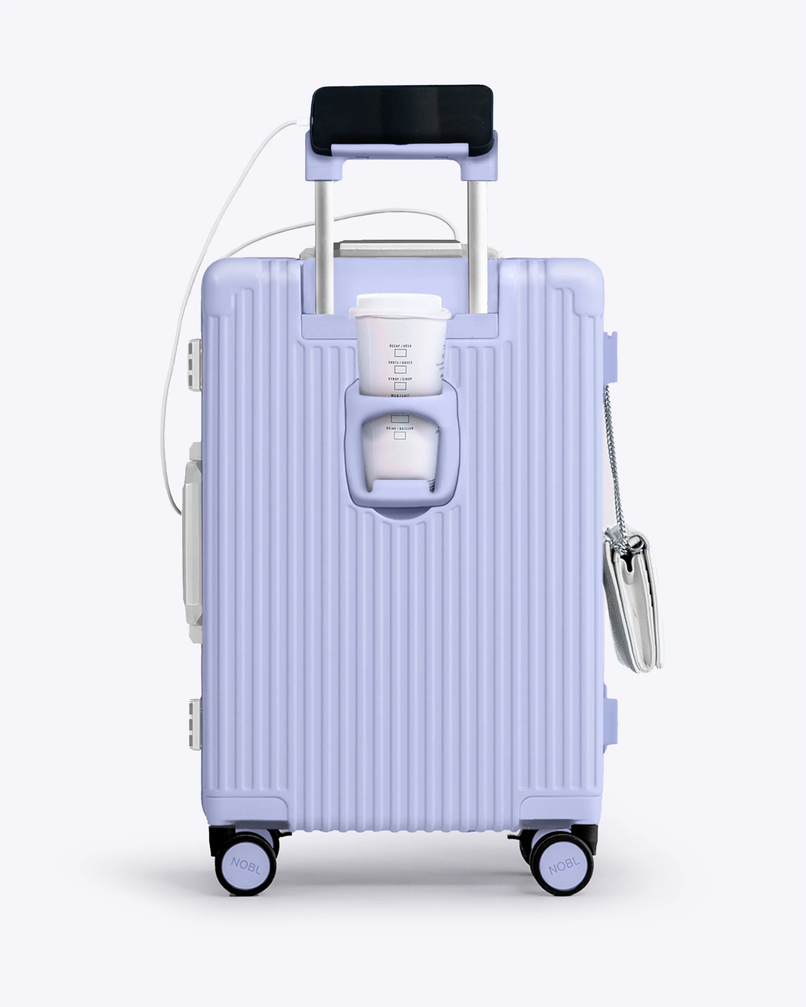 All-in-One Smart Carry-On Suitcase with GPS Tracking, Front Laptop Pocket, USB Charger & Cup Holder