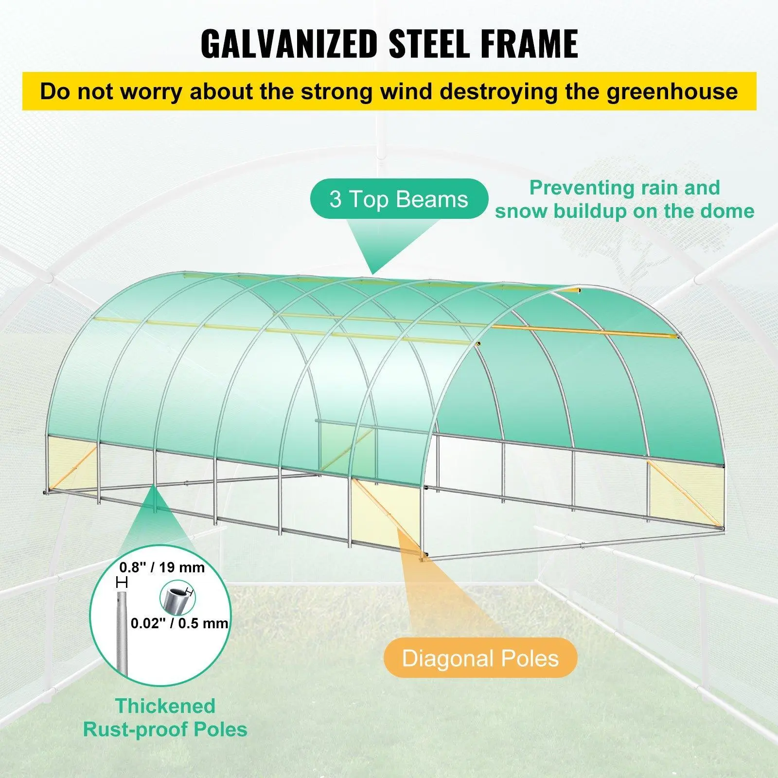 Large Walk-In Tunnel Greenhouse 