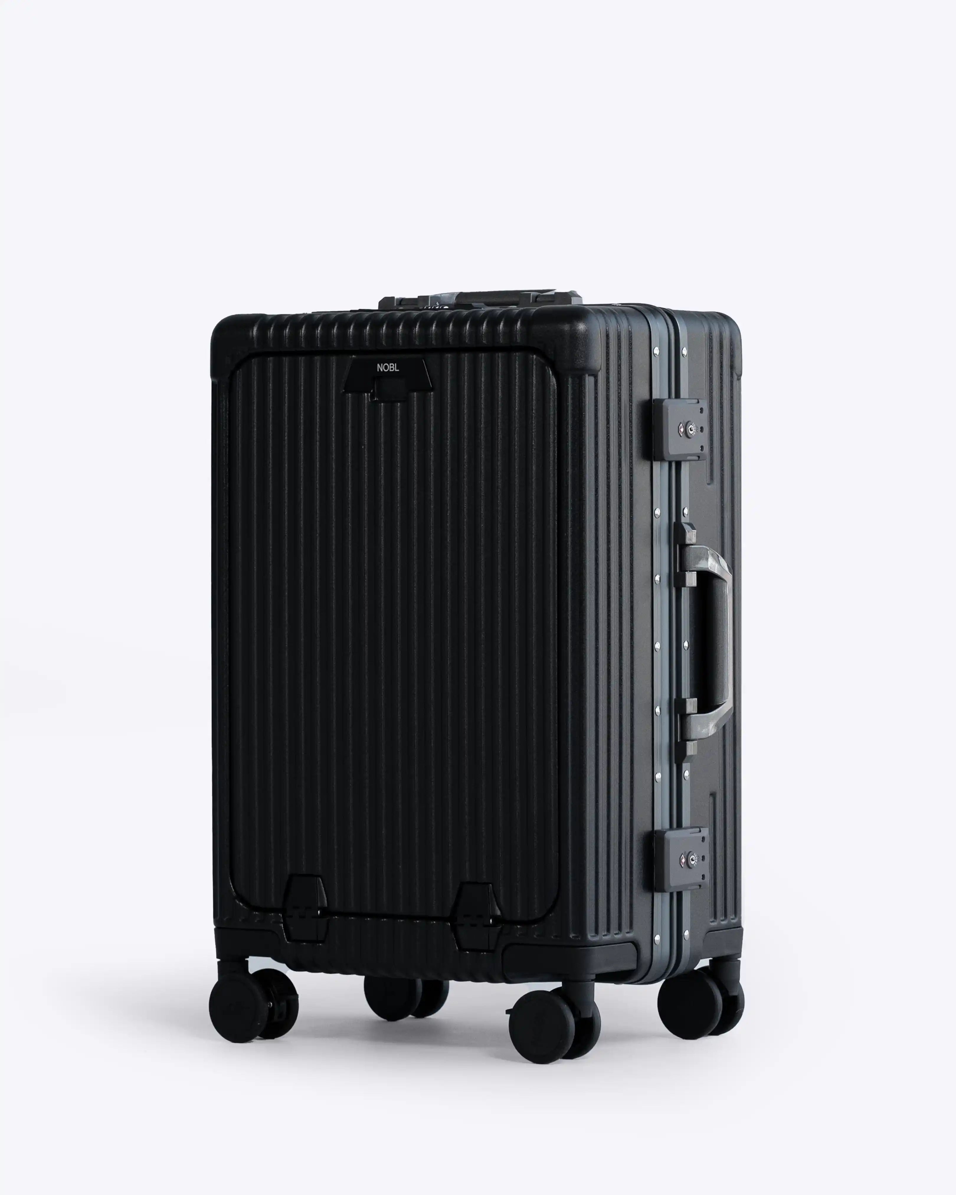 All-in-One Smart Carry-On Suitcase with GPS Tracking, Front Laptop Pocket, USB Charger & Cup Holder