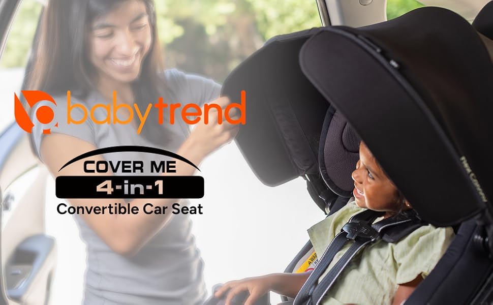 A chlild being placed into the Baby Trend Cover Me 4-in-1 Convertible Car Seat