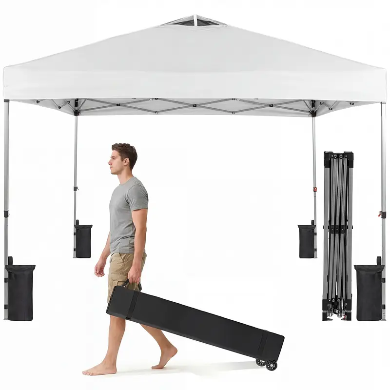 10x10 Pop Up Canopy, Easy Setup Instant Outdoor Canopy 