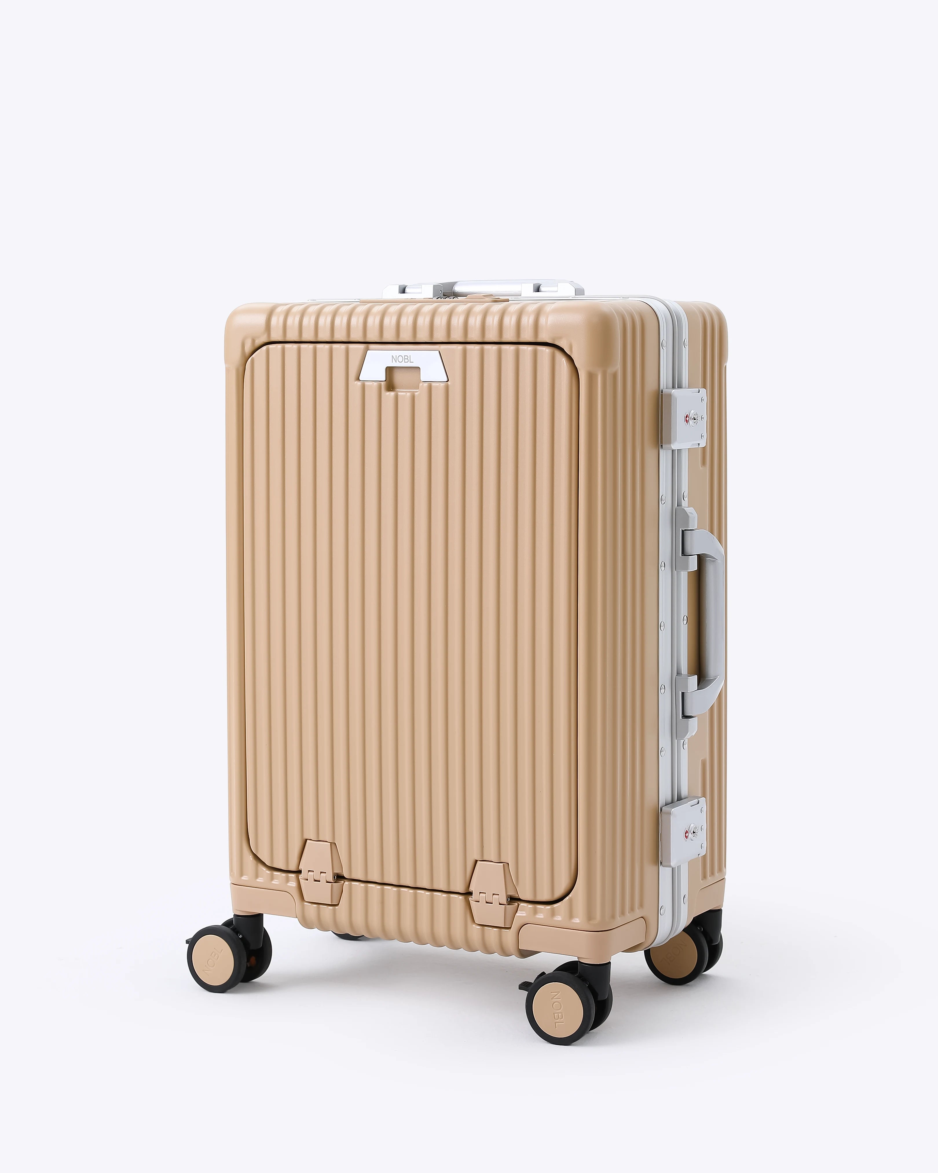 All-in-One Smart Carry-On Suitcase with GPS Tracking, Front Laptop Pocket, USB Charger & Cup Holder
