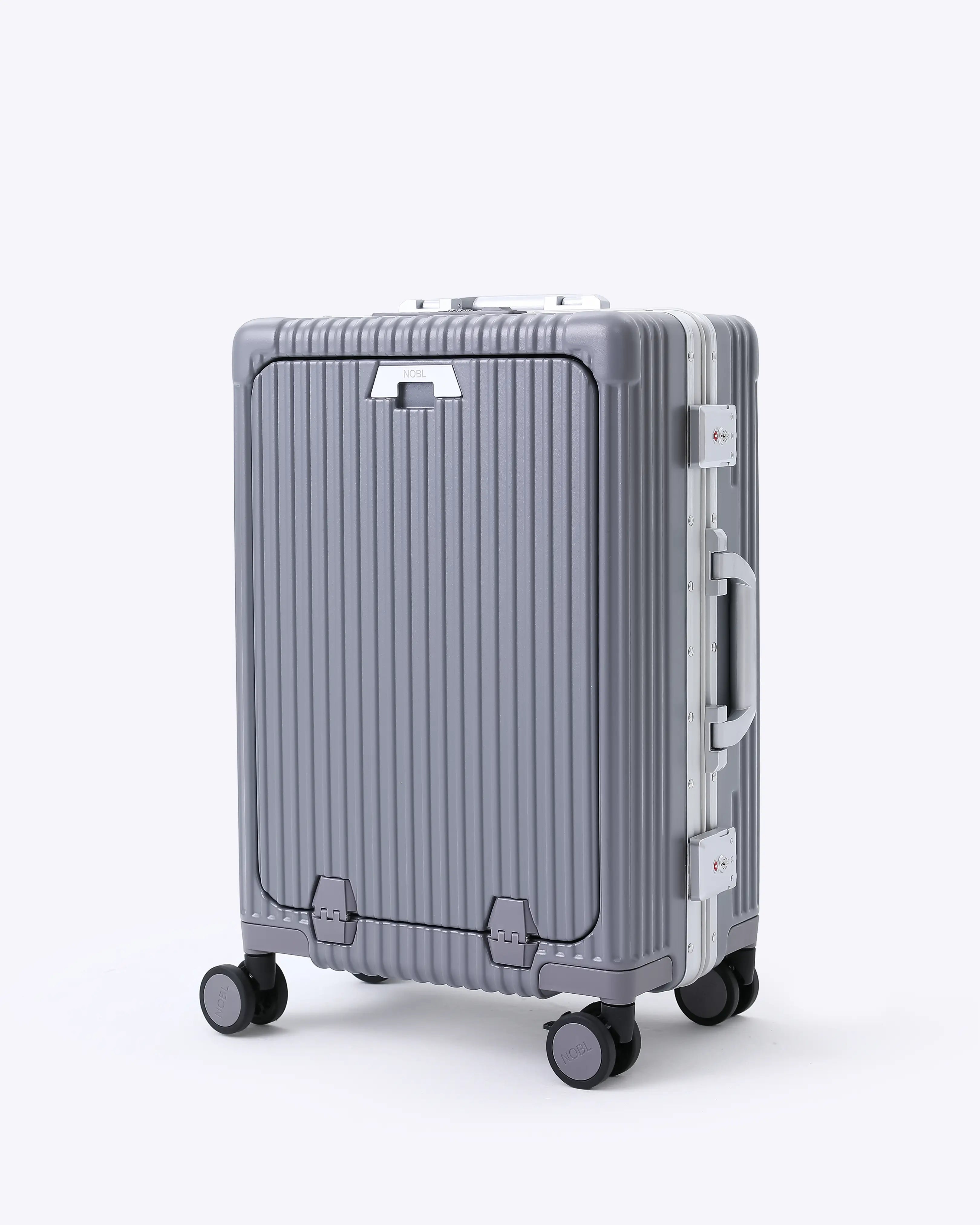 All-in-One Smart Carry-On Suitcase with GPS Tracking, Front Laptop Pocket, USB Charger & Cup Holder