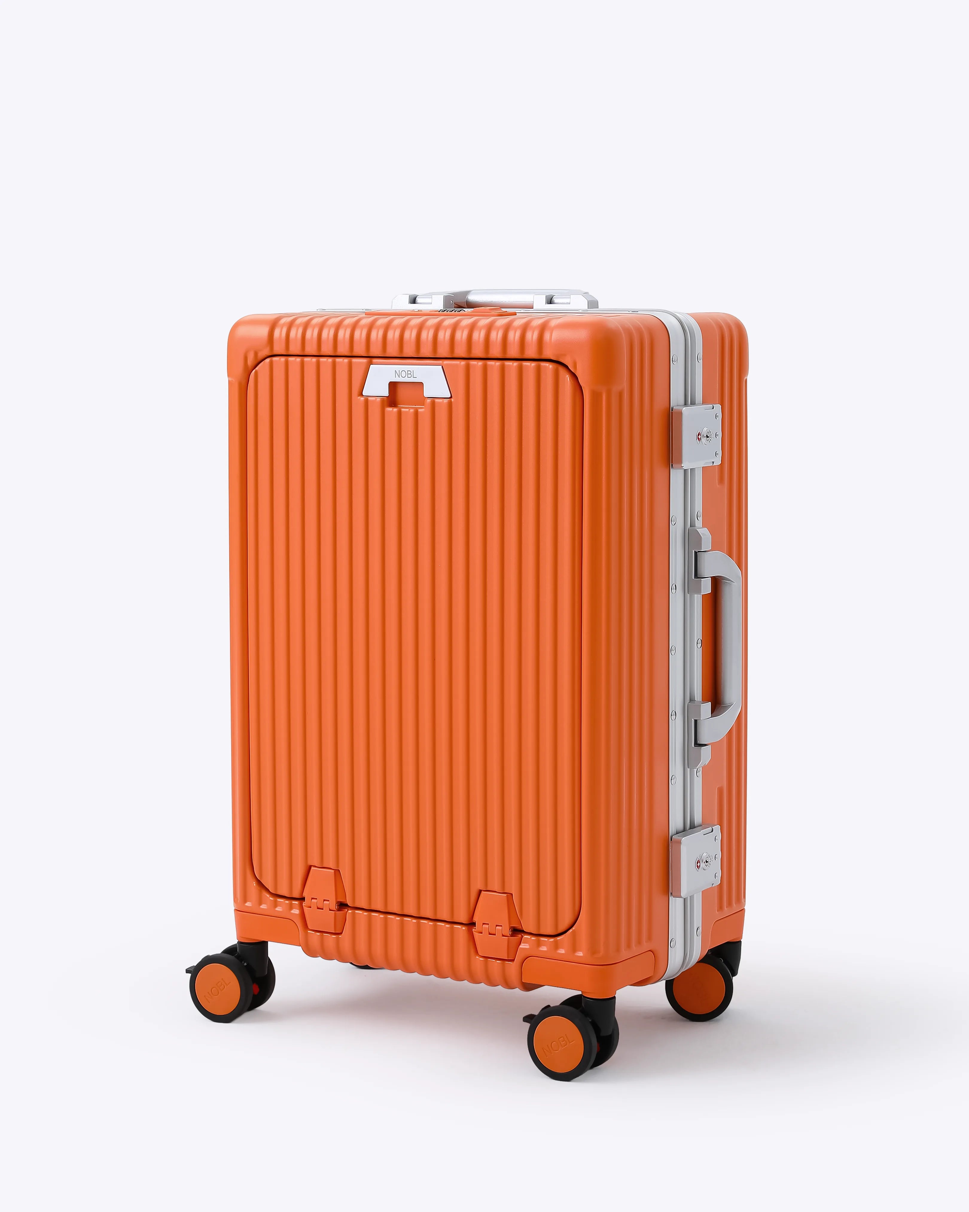 All-in-One Smart Carry-On Suitcase with GPS Tracking, Front Laptop Pocket, USB Charger & Cup Holder