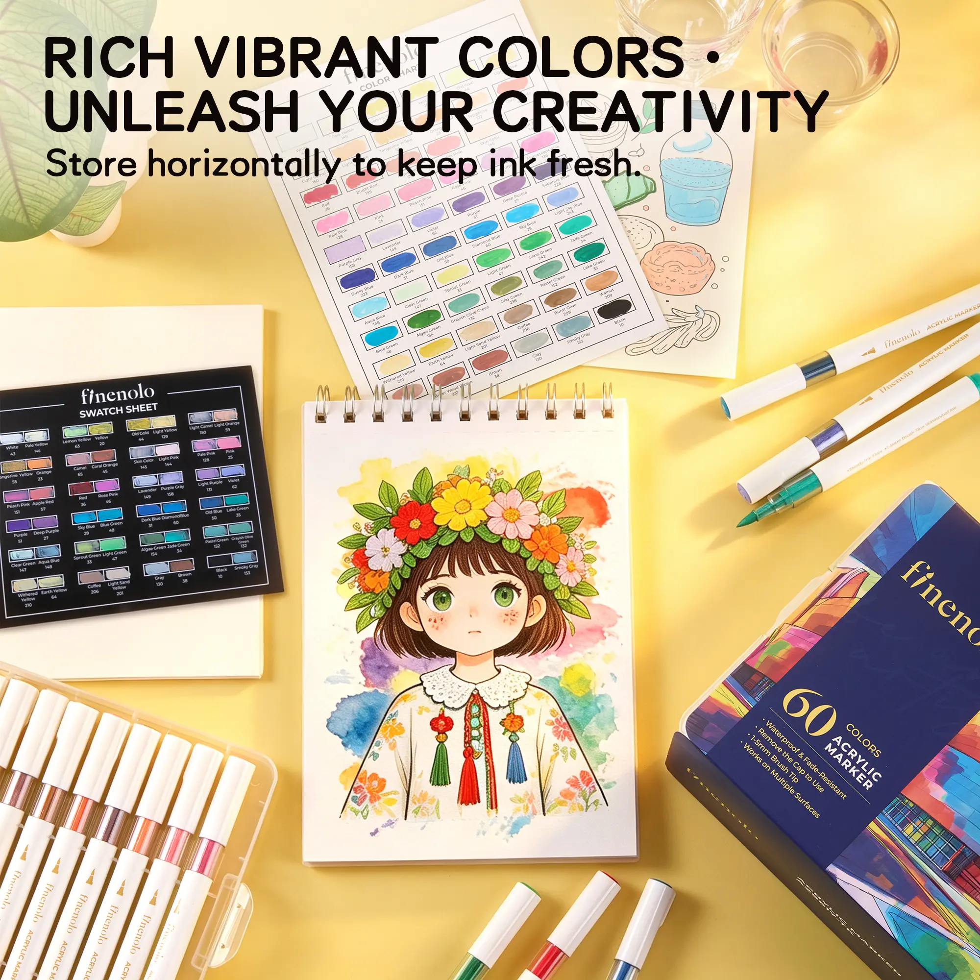 Acrylic Paint Markers Set with Stackable Organizer