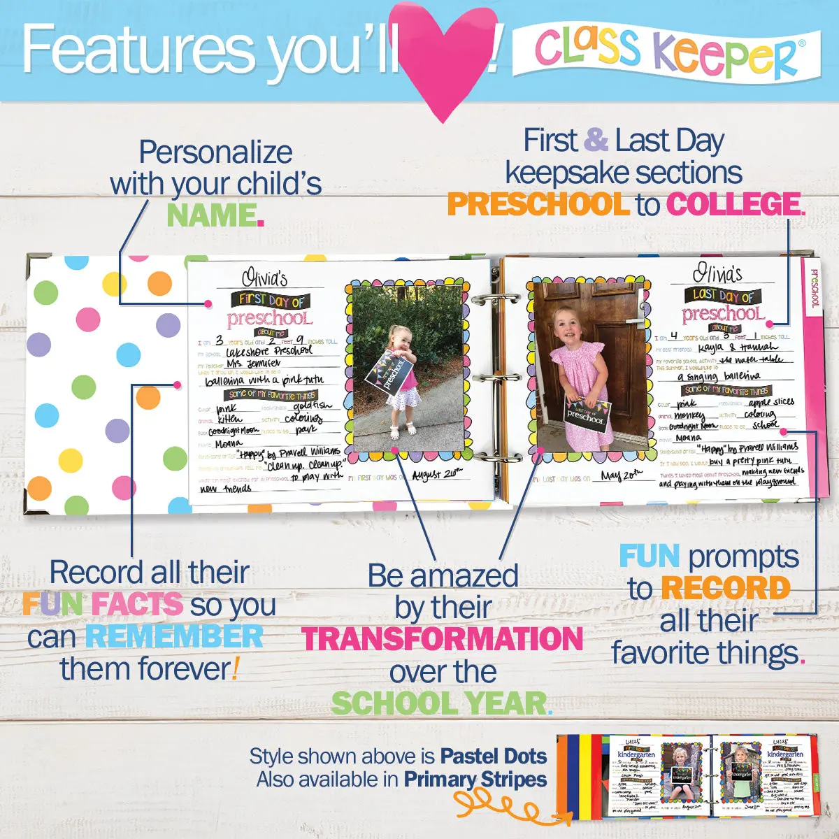 School Days Memory Book & Keepsake Album with App (2 Styles Available)