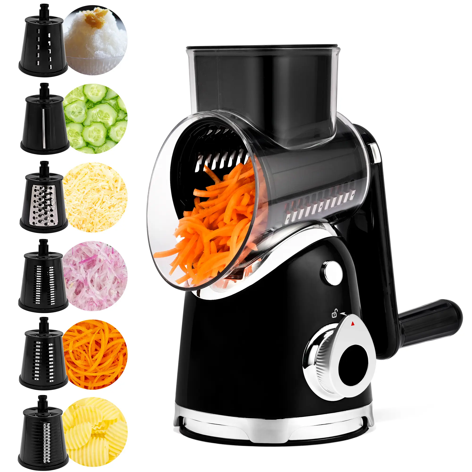 Vegetable Food Chopper with 6 Blades & Suction Base