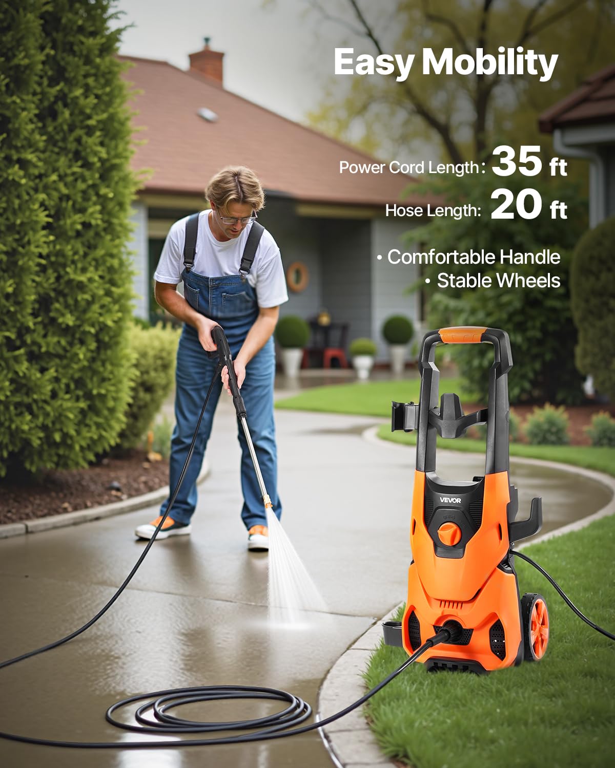 Multi-Purpose Pressure Washer for Cars, Driveways, Patios & Home Cleaning