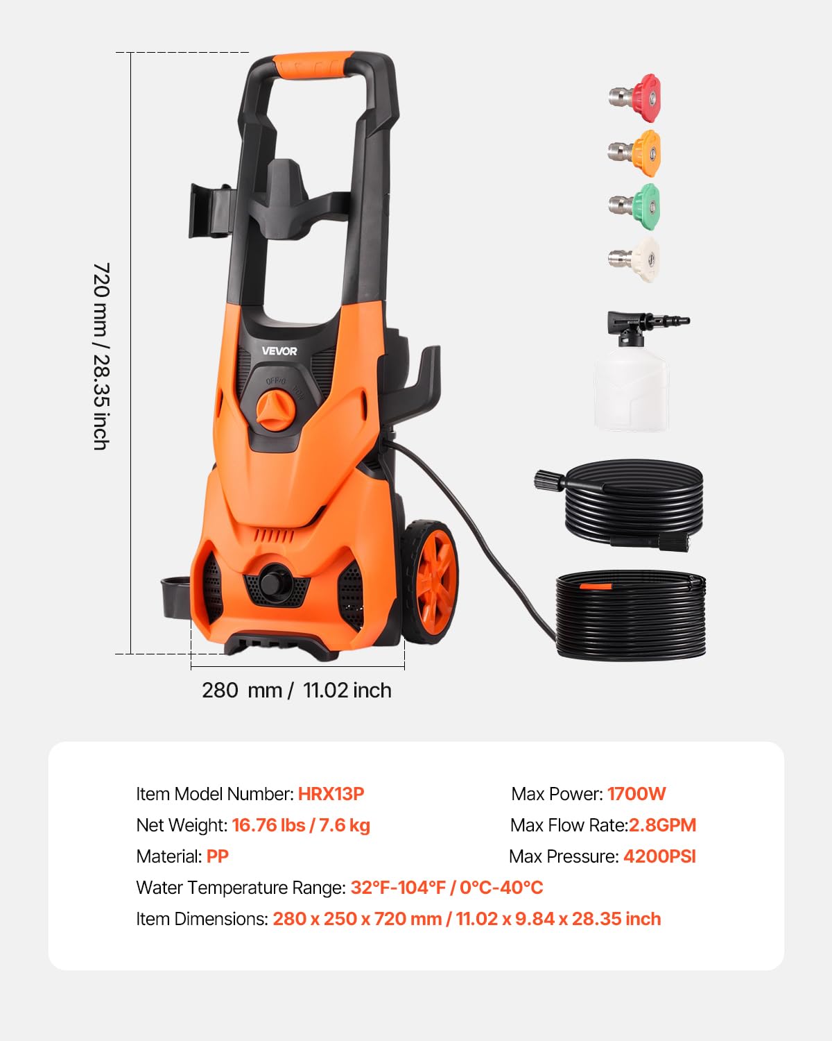 Multi-Purpose Pressure Washer for Cars, Driveways, Patios & Home Cleaning