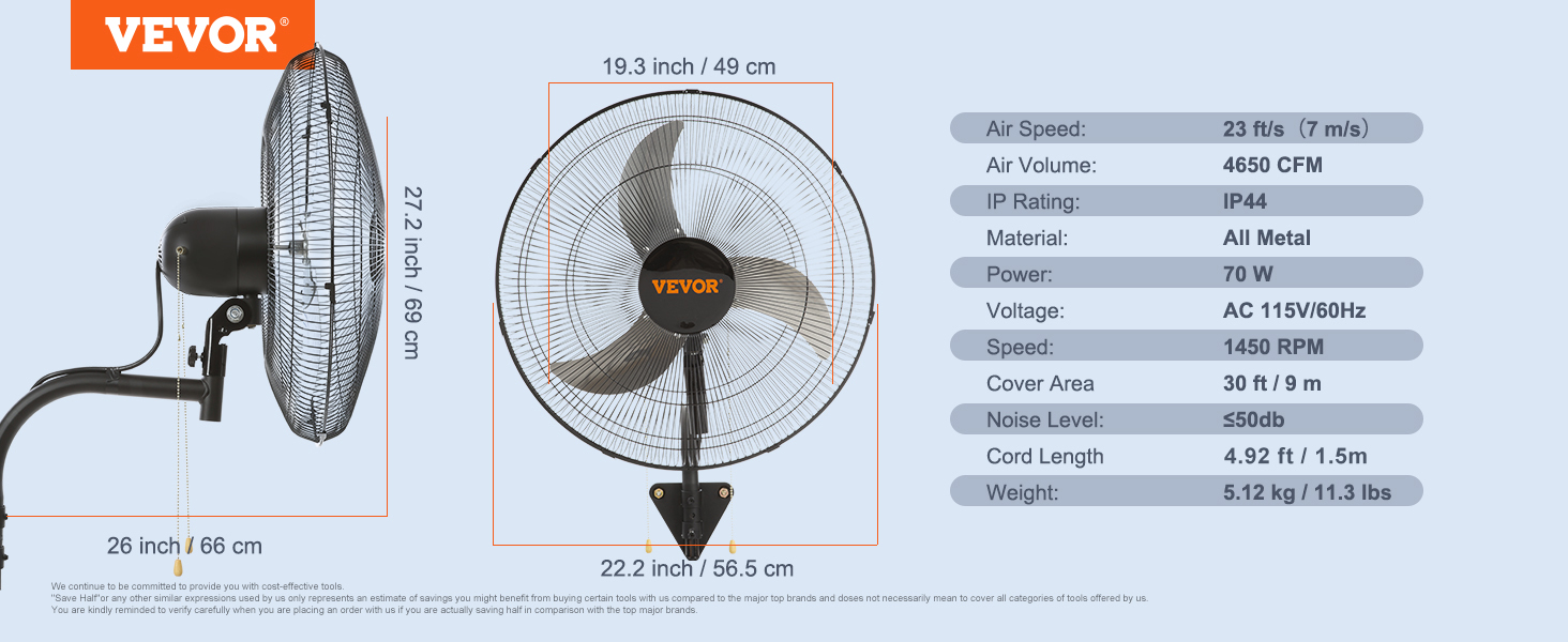 commercial fan wall mount