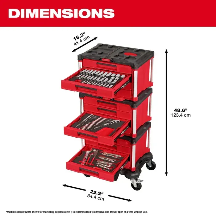 366-Pcs Master Mechanics Hand Tool Set with PACKOUT Drawers and Dolly