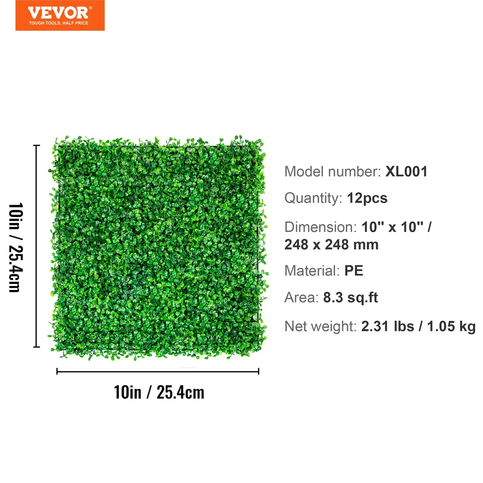 24-Pack Artificial Boxwood Panels （20"x20" ）