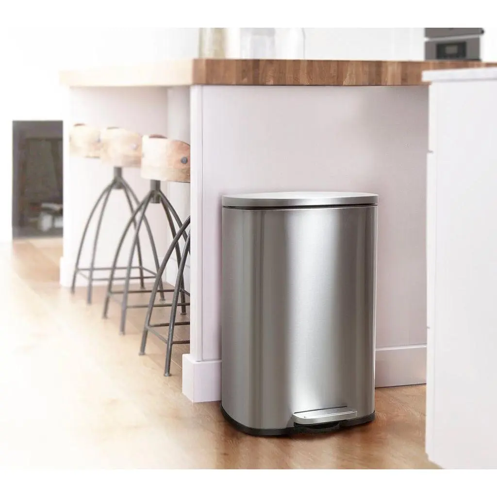 13-Gallon Stainless Steel Step-on Trash Can