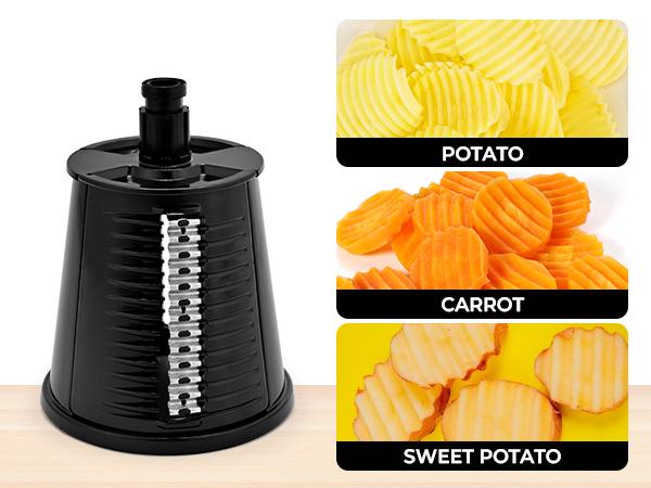 SUSTEAS Vegetable Food Chopper with 6 Design Blades, Powerful Suction Cup Base, 1 Blade Storage Rack & Rotating Cheese Gyro Cutter Kitchen Utensils New Beige summerwins,campingessentials,campinggear,home essentials