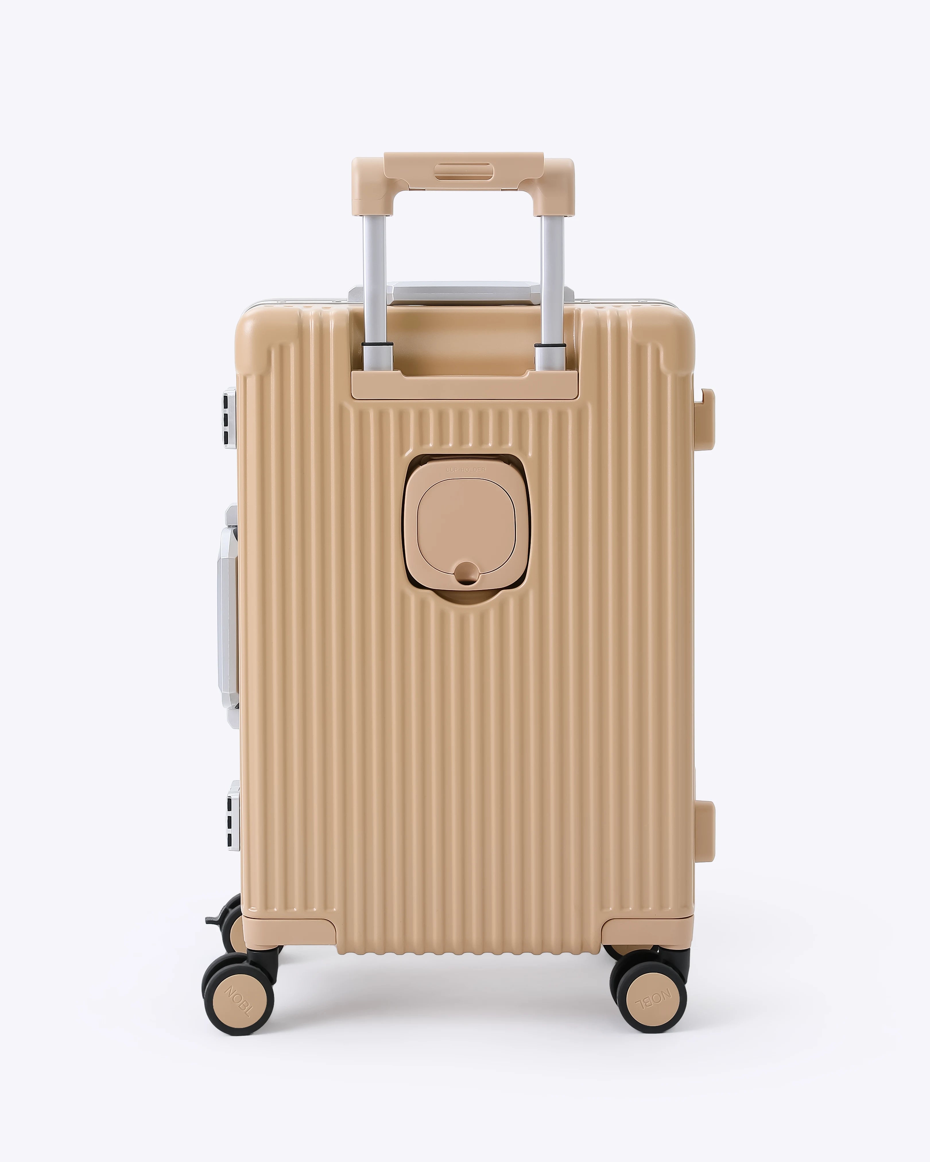 All-in-One Smart Carry-On Suitcase with GPS Tracking, Front Laptop Pocket, USB Charger & Cup Holder