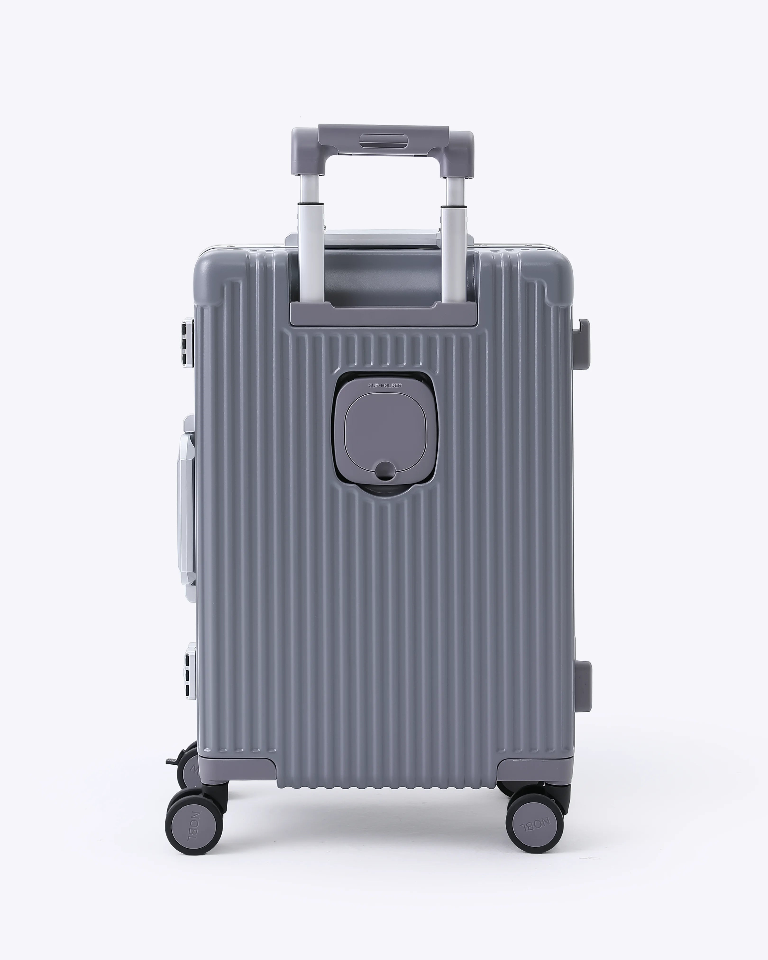 All-in-One Smart Carry-On Suitcase with GPS Tracking, Front Laptop Pocket, USB Charger & Cup Holder