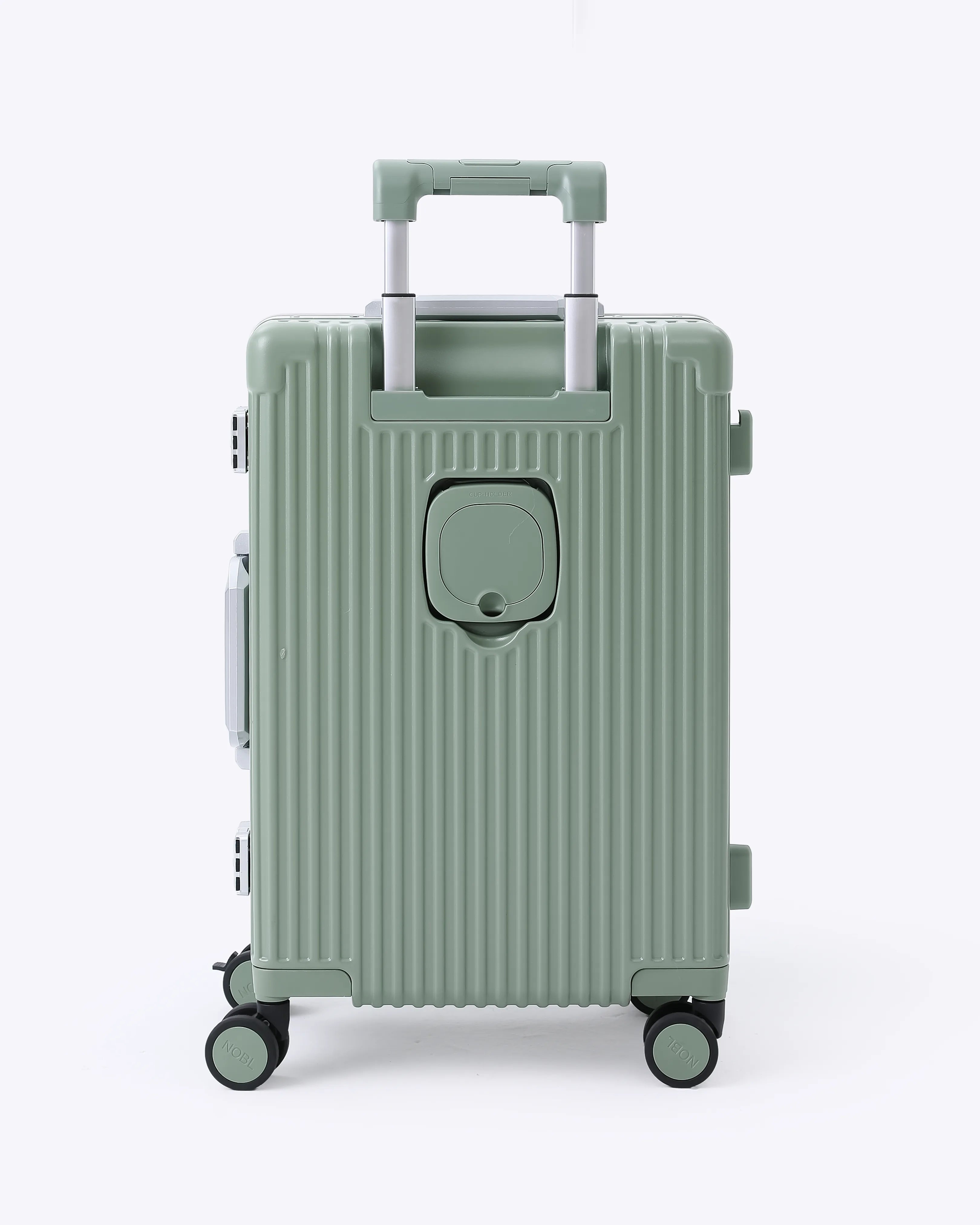 All-in-One Smart Carry-On Suitcase with GPS Tracking, Front Laptop Pocket, USB Charger & Cup Holder