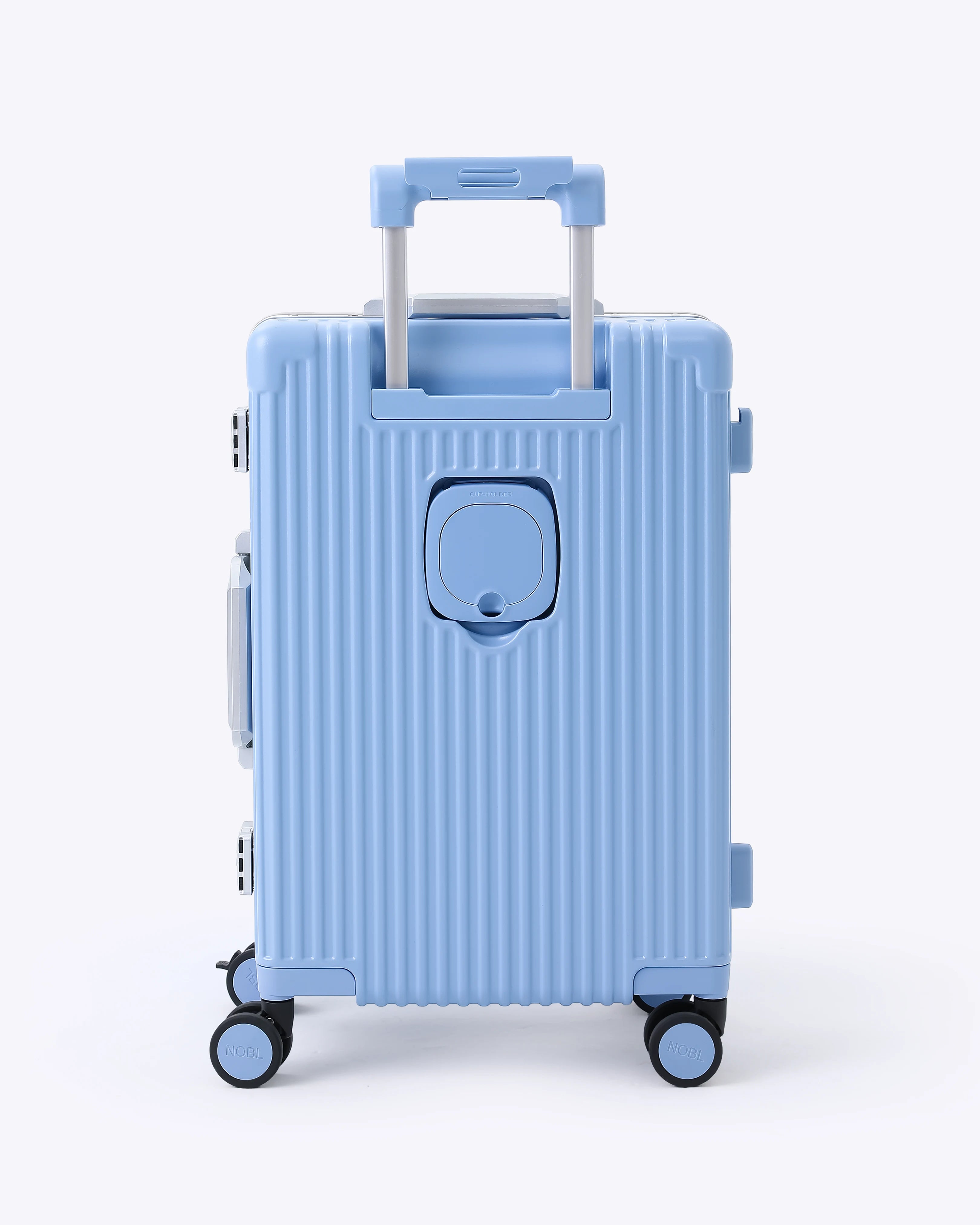 All-in-One Smart Carry-On Suitcase with GPS Tracking, Front Laptop Pocket, USB Charger & Cup Holder