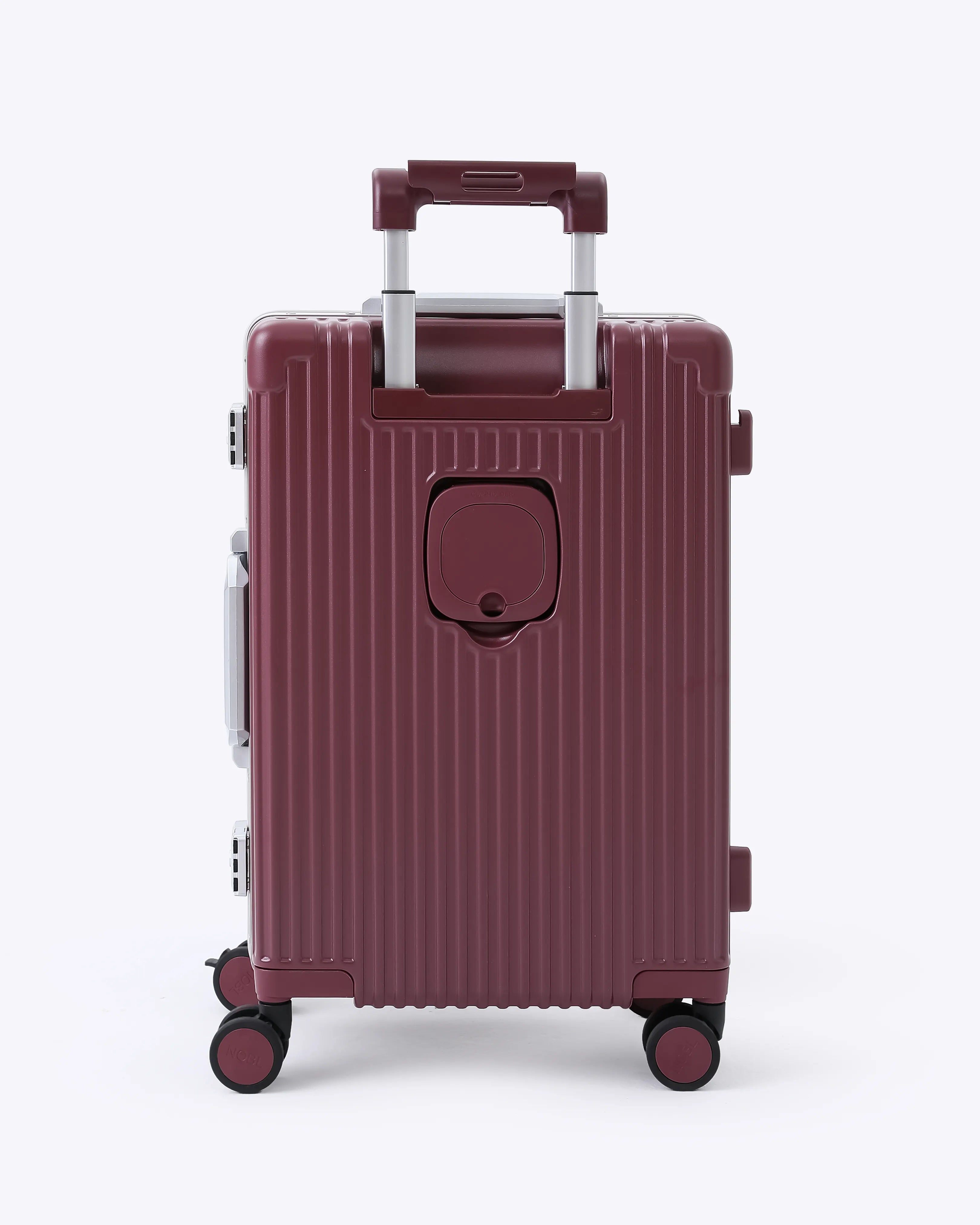 All-in-One Smart Carry-On Suitcase with GPS Tracking, Front Laptop Pocket, USB Charger & Cup Holder