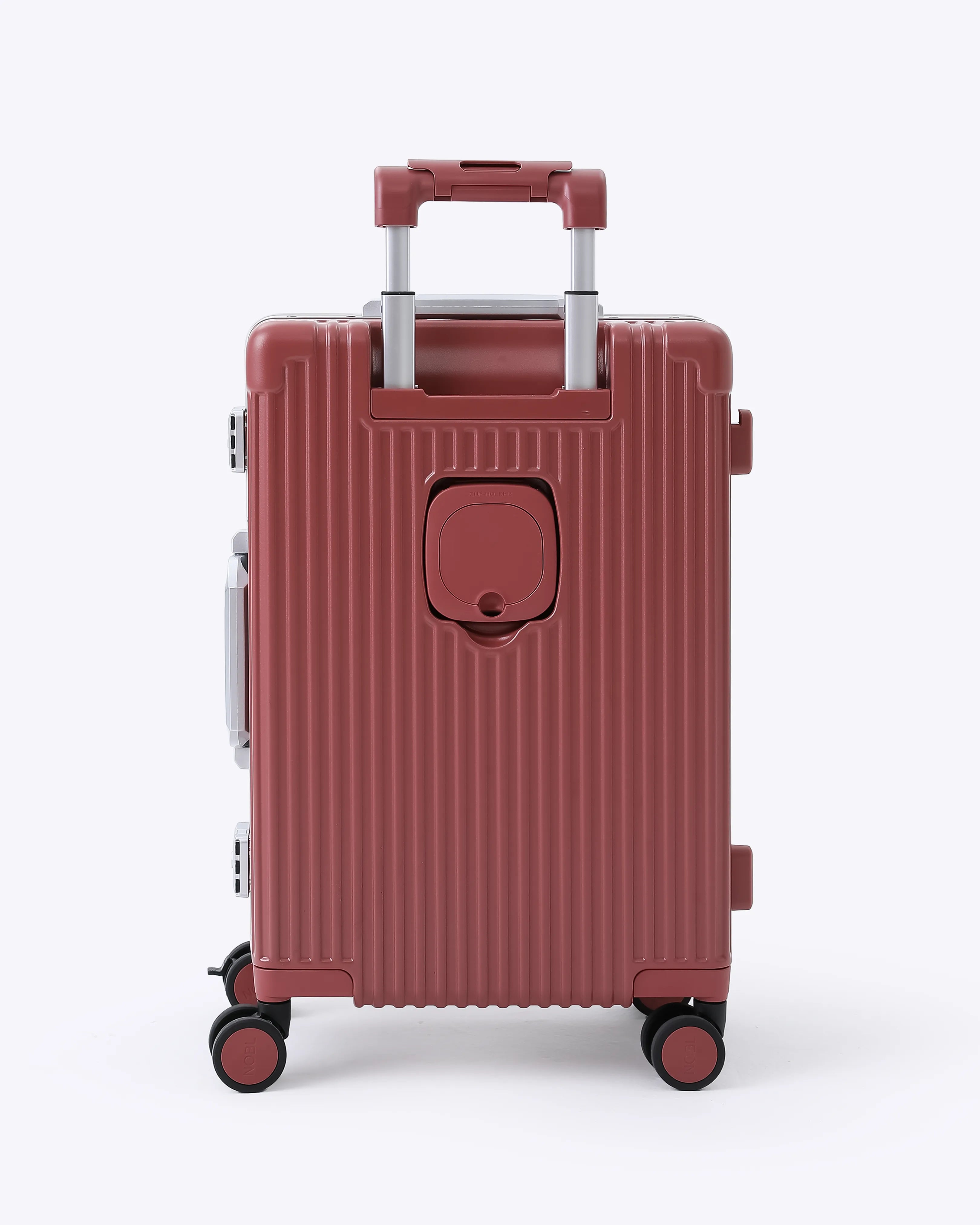All-in-One Smart Carry-On Suitcase with GPS Tracking, Front Laptop Pocket, USB Charger & Cup Holder