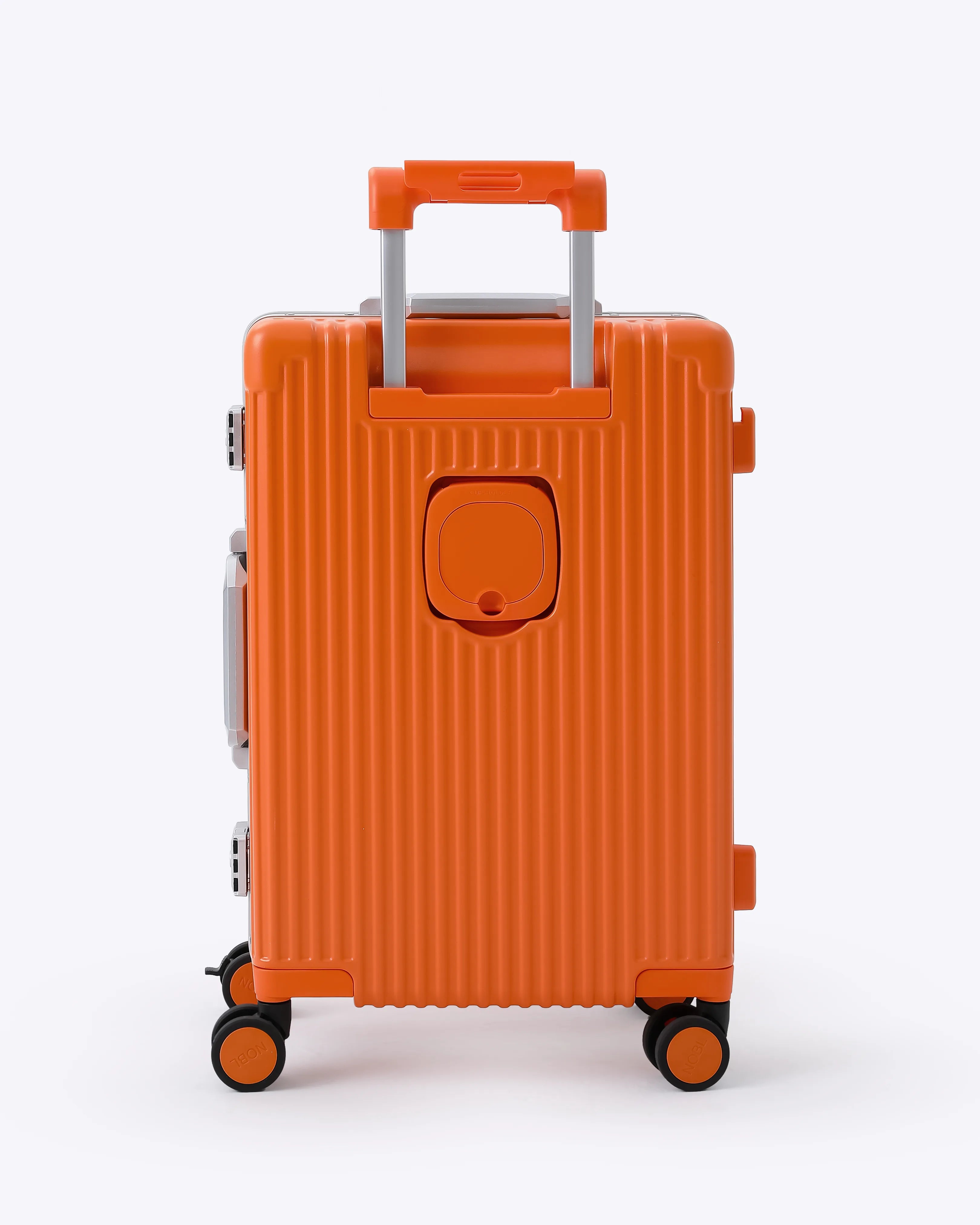 All-in-One Smart Carry-On Suitcase with GPS Tracking, Front Laptop Pocket, USB Charger & Cup Holder