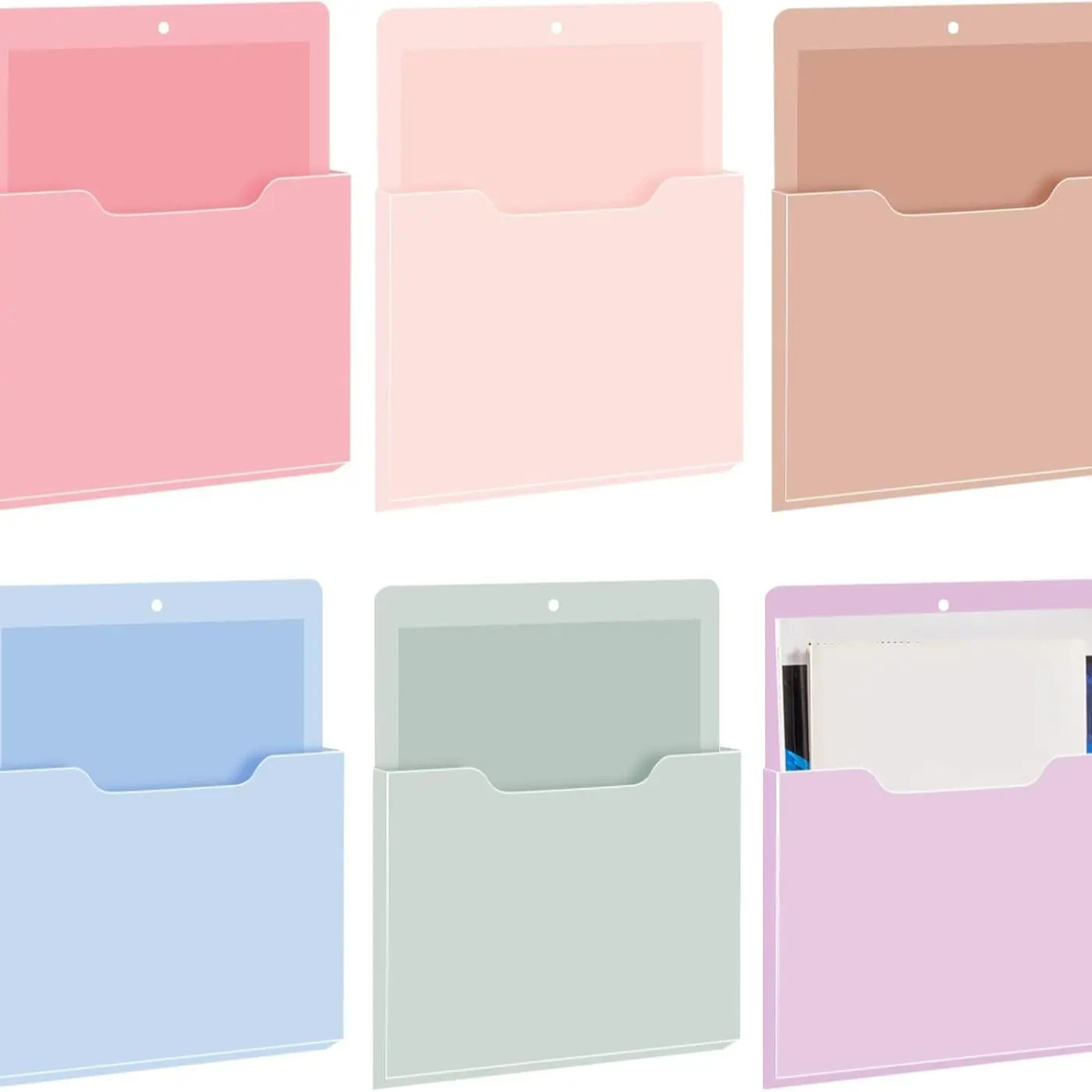 Magnetic Paper & Mail Holder - Wall Mounted Storage Pocket for Whiteboard, School & Office Supplies