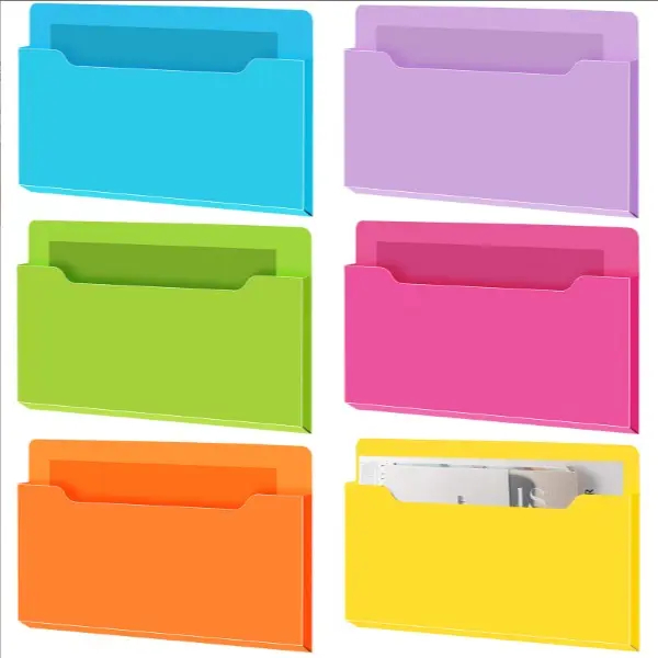 Magnetic Paper & Mail Holder - Wall Mounted Storage Pocket for Whiteboard, School & Office Supplies