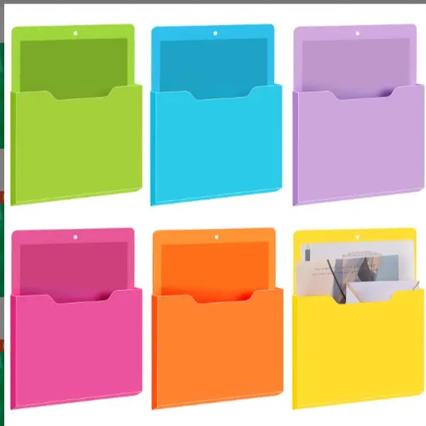 Magnetic Paper & Mail Holder - Wall Mounted Storage Pocket for Whiteboard, School & Office Supplies