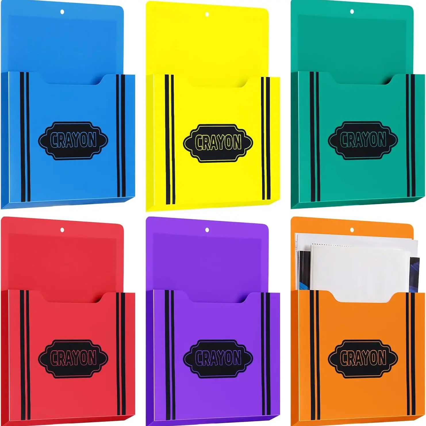 Magnetic Paper & Mail Holder - Wall Mounted Storage Pocket for Whiteboard, School & Office Supplies