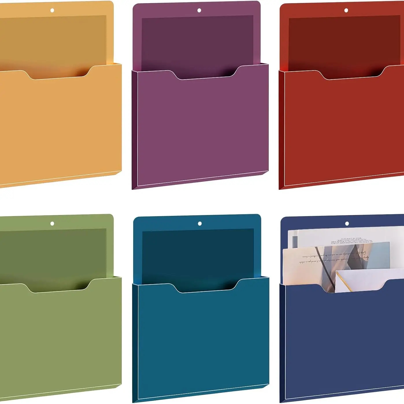 Magnetic Paper & Mail Holder - Wall Mounted Storage Pocket for Whiteboard, School & Office Supplies