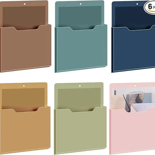Magnetic Paper & Mail Holder - Wall Mounted Storage Pocket for Whiteboard, School & Office Supplies