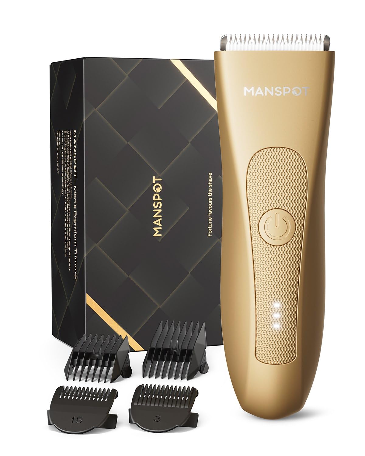 Waterproof Electric Groin Shaver, Body and Pubic Hair Trimmer with Ceramic Blades