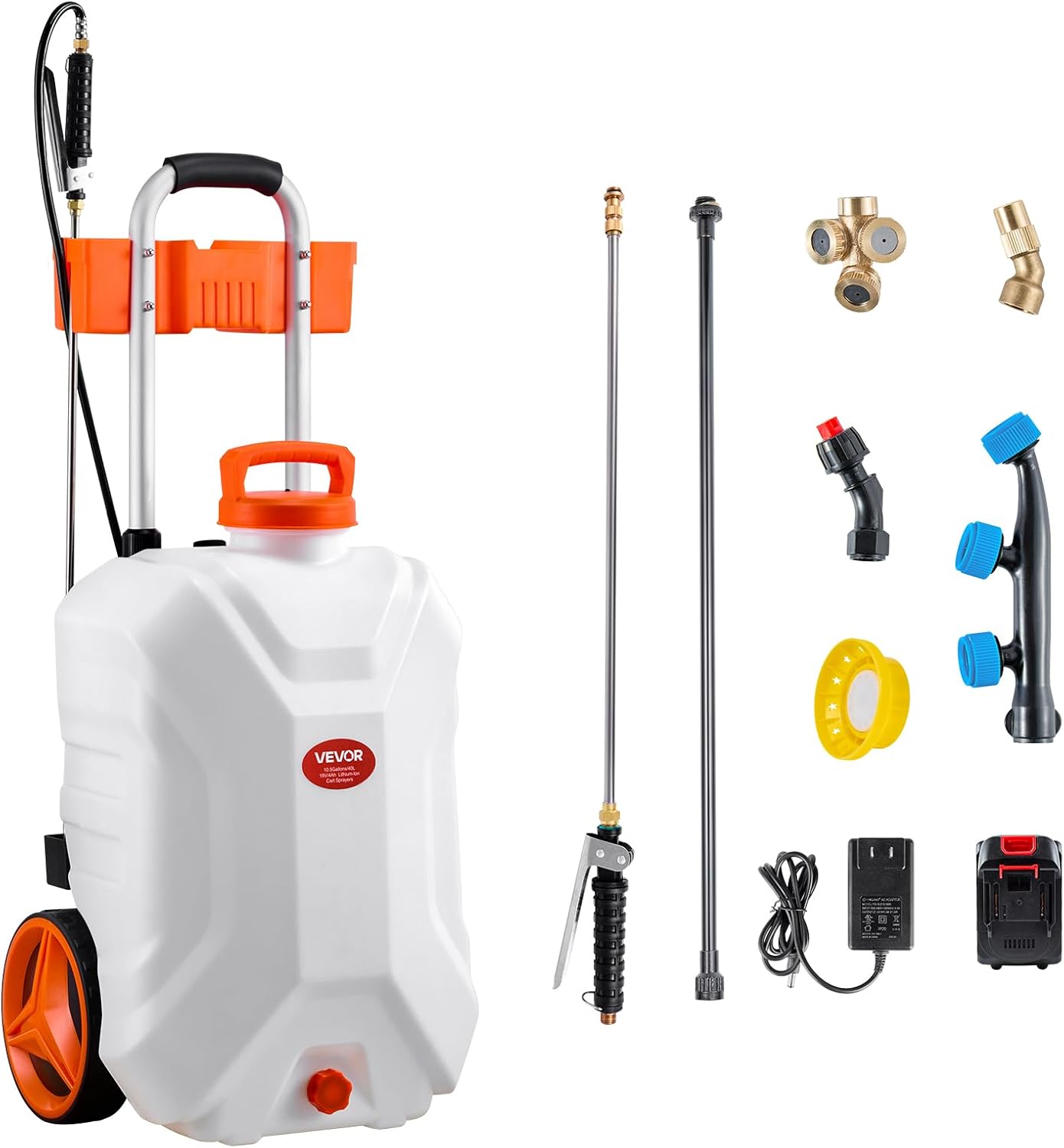 4 Gallon Electric Backpack Sprayer: 13FT Hose & 6 Nozzles Yard Sprayer