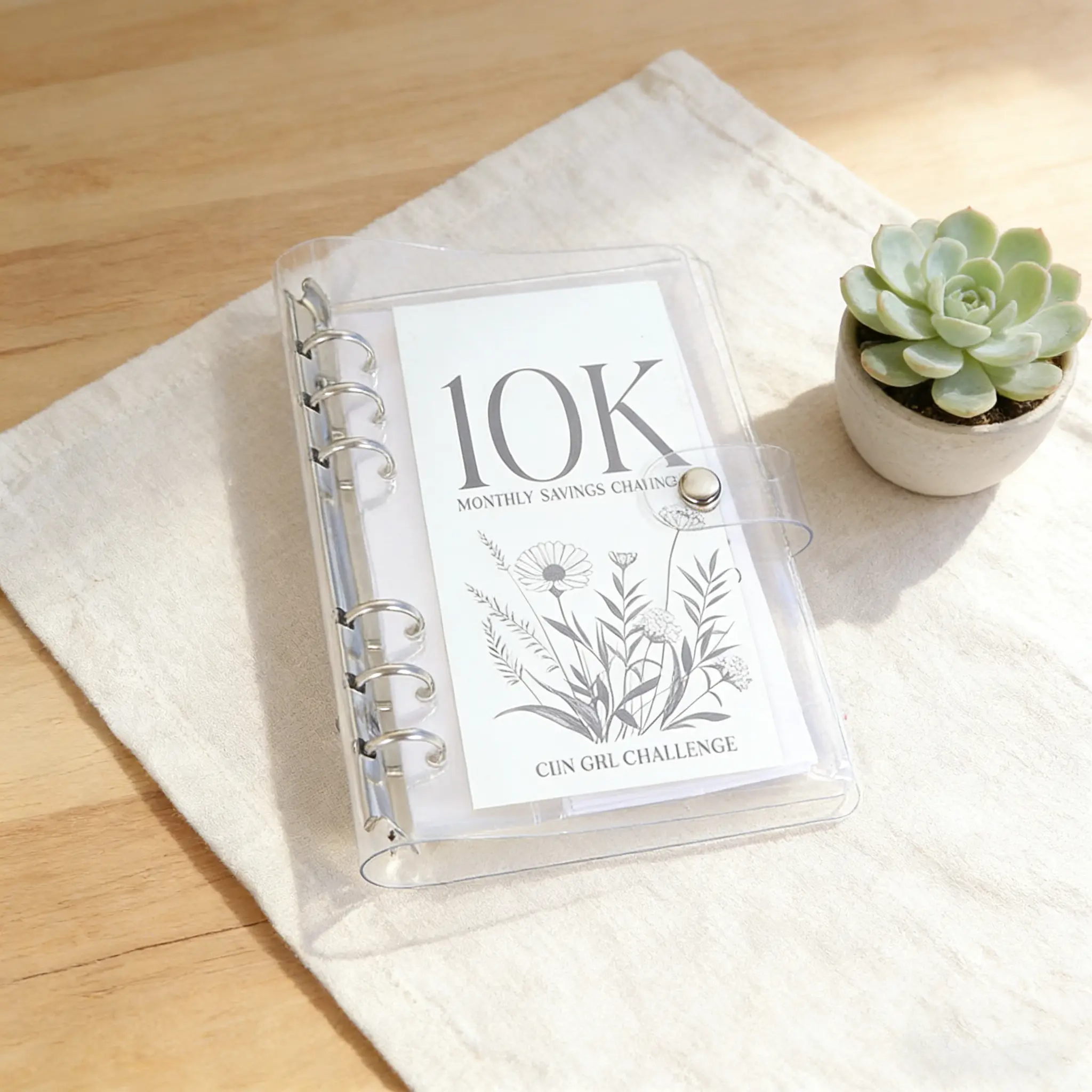 A6 12-Month Money Savings Challenge Binder with Cash Envelopes