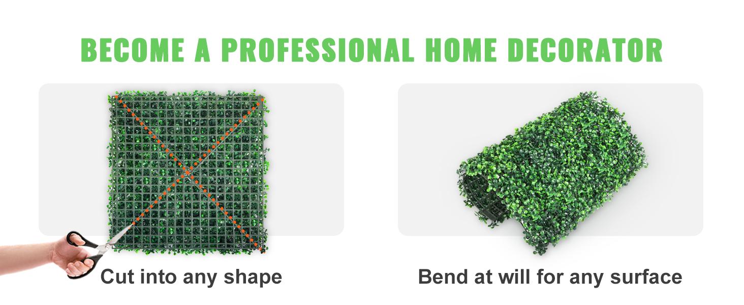 【Summerfinds】VEVOR Artificial Boxwood Panels 24 PCS 20"x20" Boxwood Hedge Wall Panels for Decoration of Outdoor IndoorGardenFence & Backyard Decorating Home GoodsRoom DecorHome Accessories, House Decor, Entryway Decor,campingessentials,outdoorfurniture, W