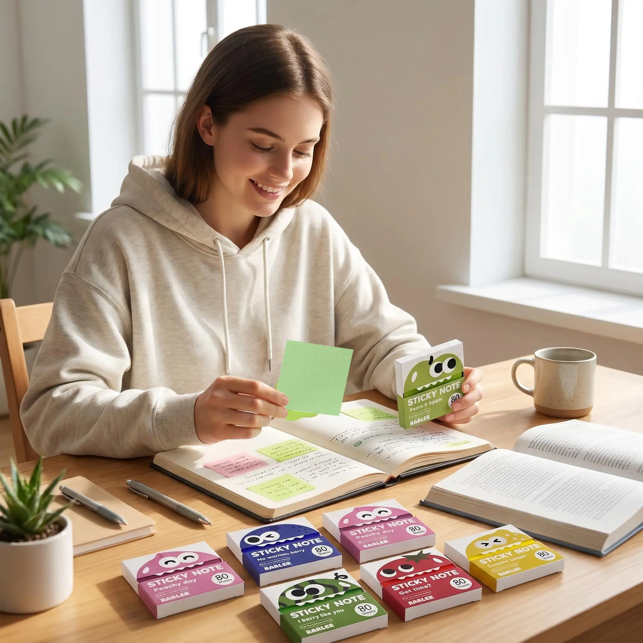 12 Boxes Transparent Pull-Out Sticky Notes (960 Sheets), Clear Self-Adhesive Pads for School & Office