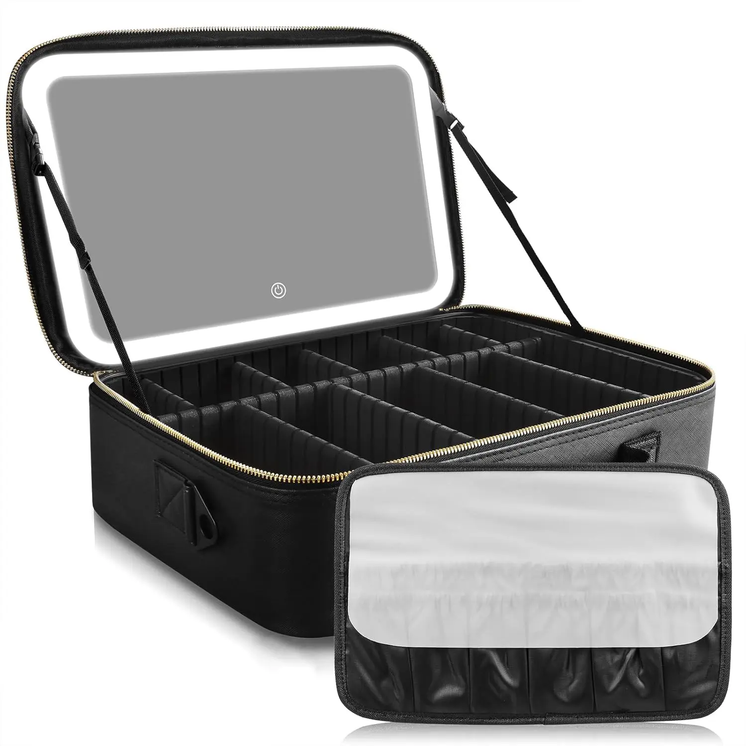 Travel Makeup Bag with LED Mirror
