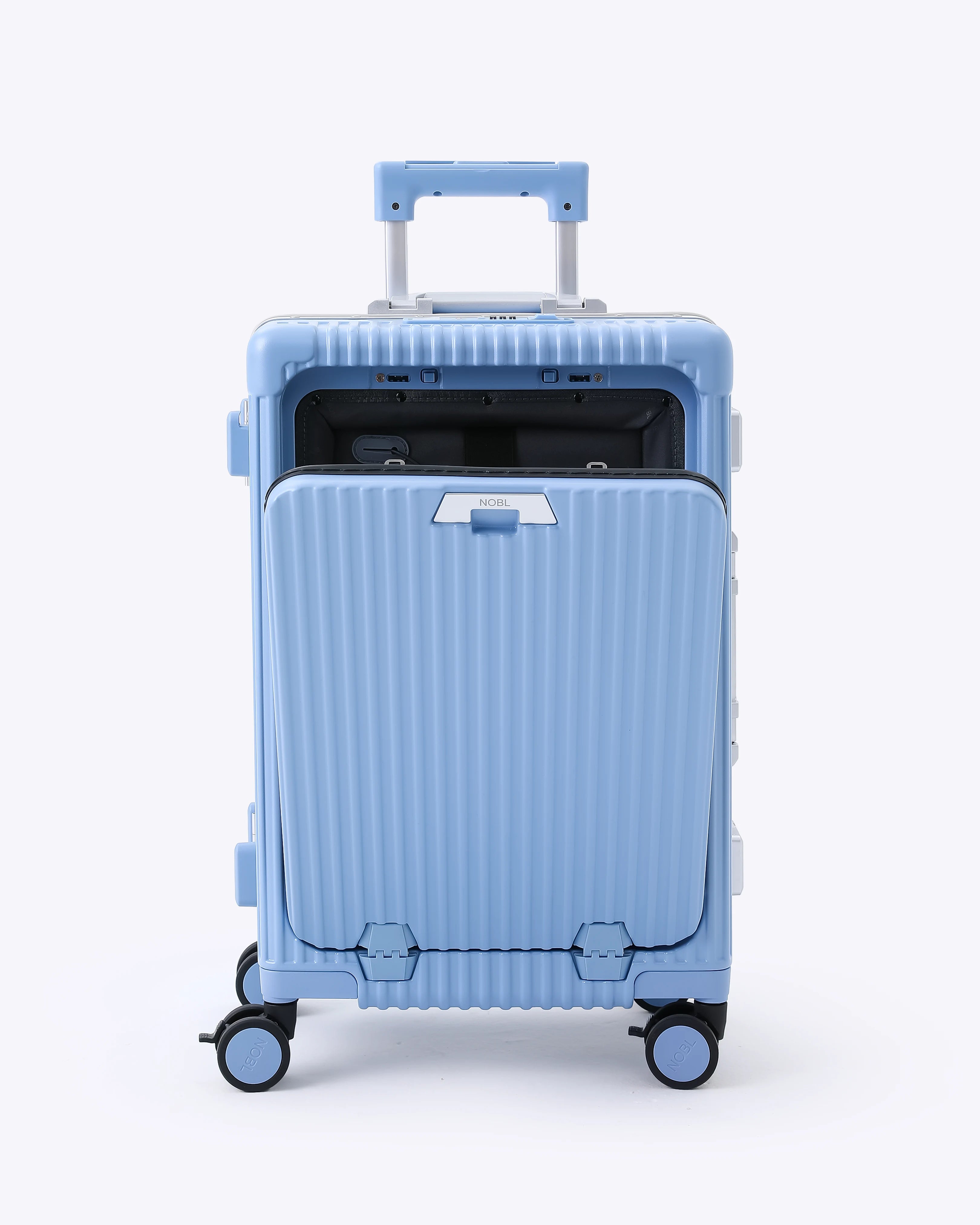 All-in-One Smart Carry-On Suitcase with GPS Tracking, Front Laptop Pocket, USB Charger & Cup Holder