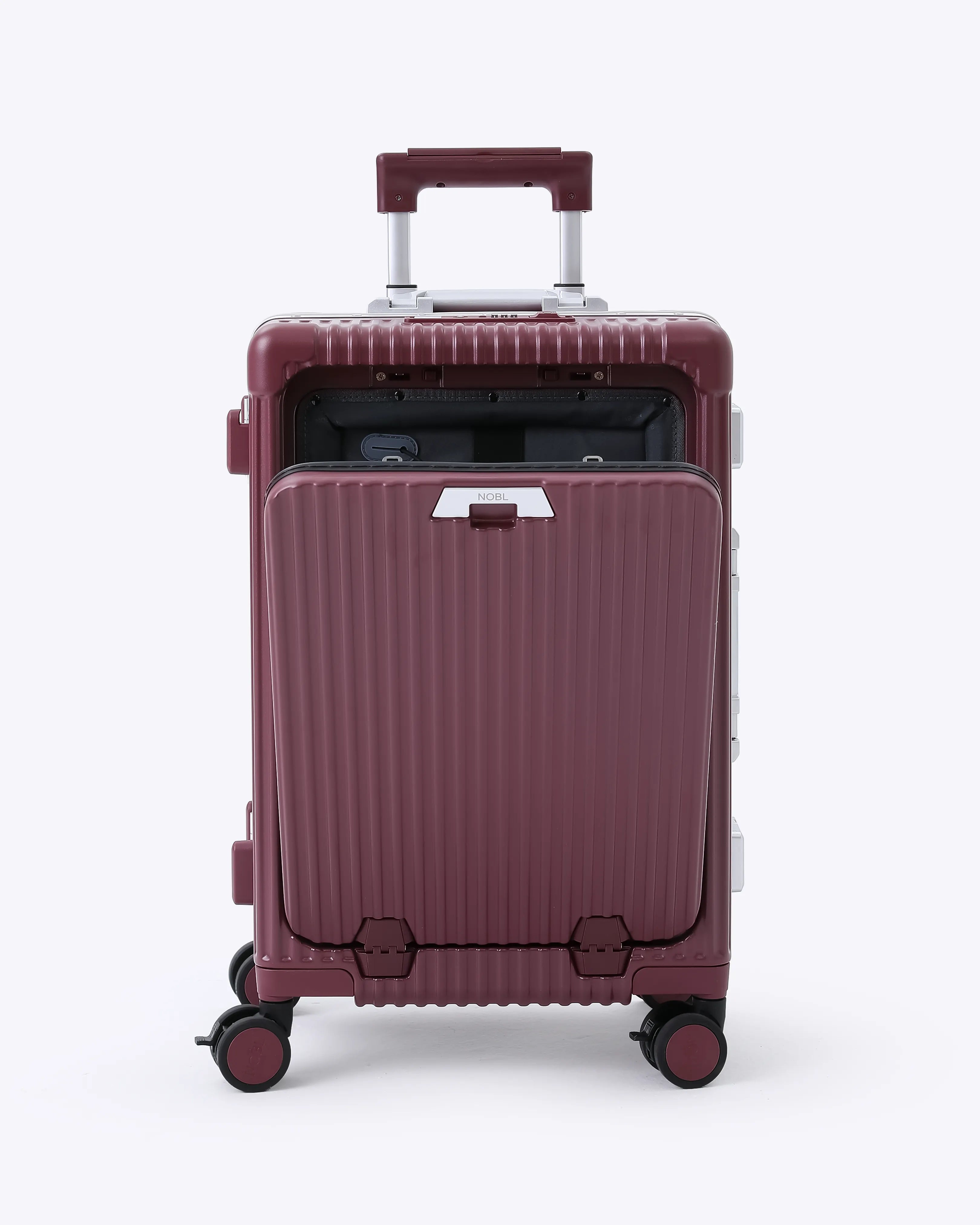 All-in-One Smart Carry-On Suitcase with GPS Tracking, Front Laptop Pocket, USB Charger & Cup Holder