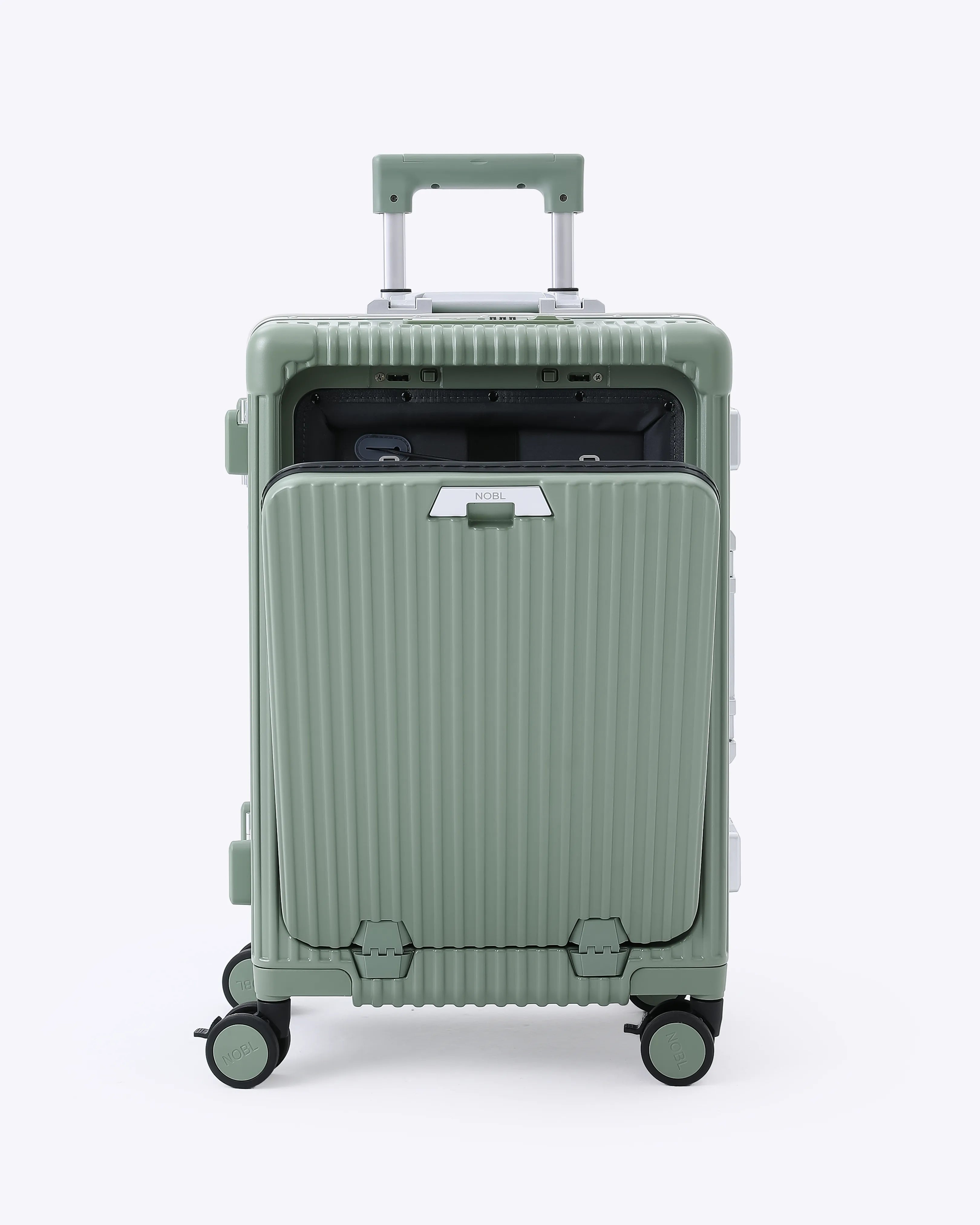 All-in-One Smart Carry-On Suitcase with GPS Tracking, Front Laptop Pocket, USB Charger & Cup Holder